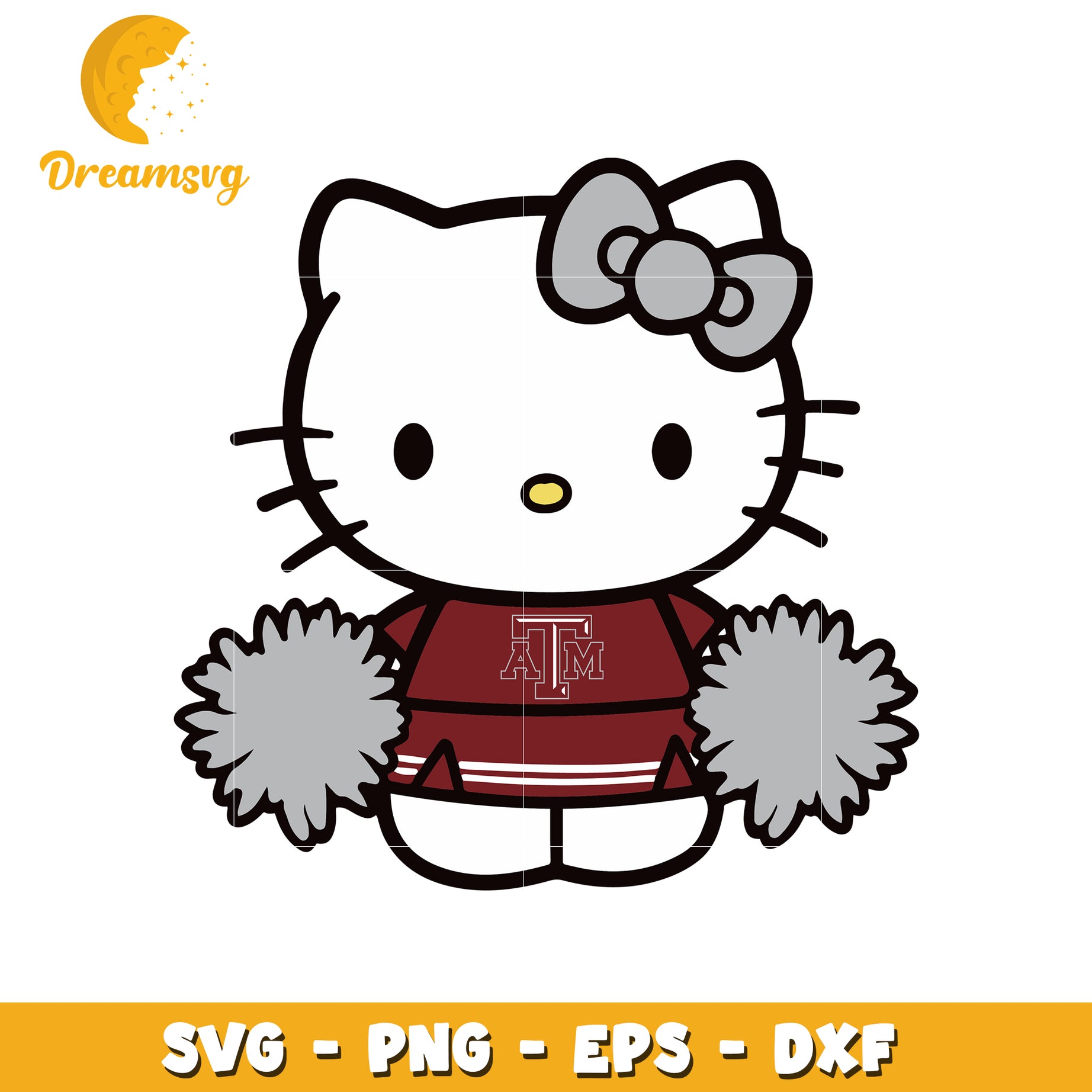 Hello Kitty Aggie Cheerleader SVG