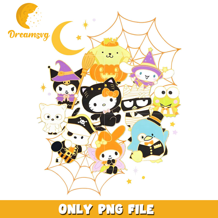 Hello Kitty And Friends Halloween png, costumes in halloween​​​​ png, spooky season png