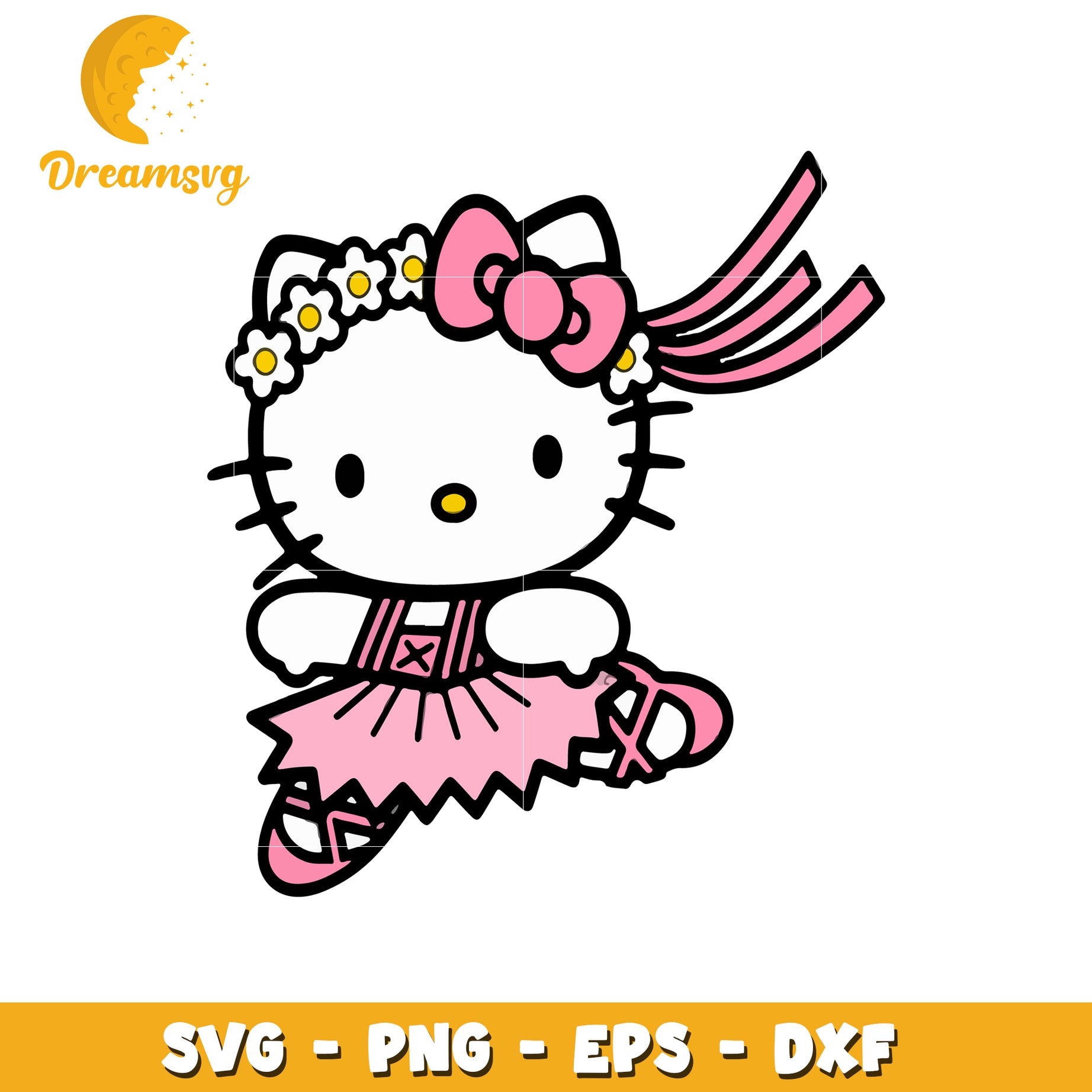 Hello Kitty Ballerina SVG PNG EPS DXF