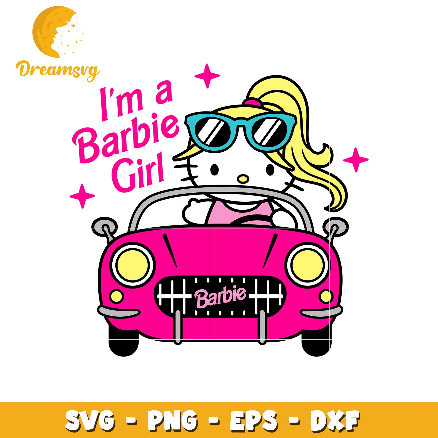 Hello Kitty Barbie Girl SVG Cut File
