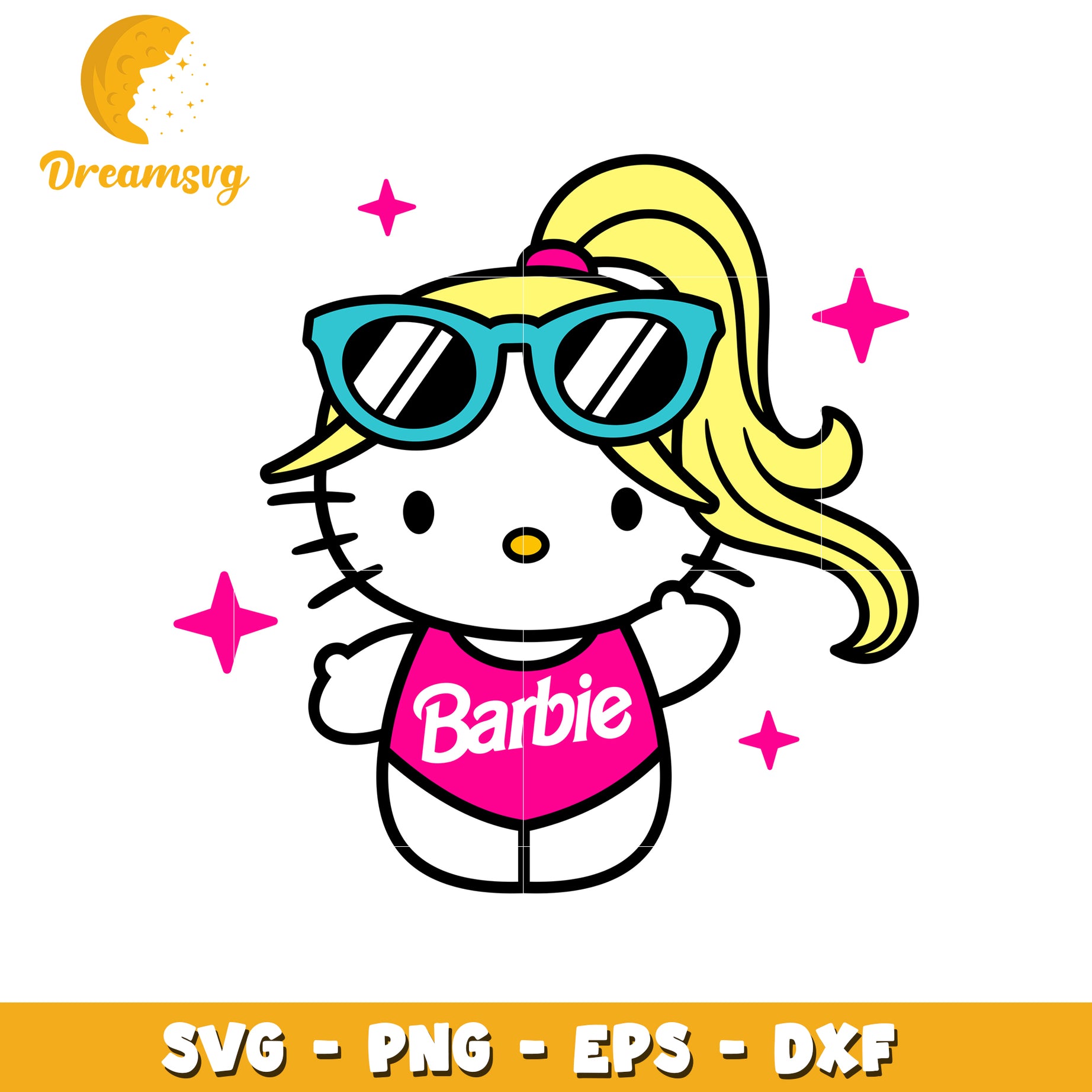 Hello Kitty Barbie SVG Cut File
