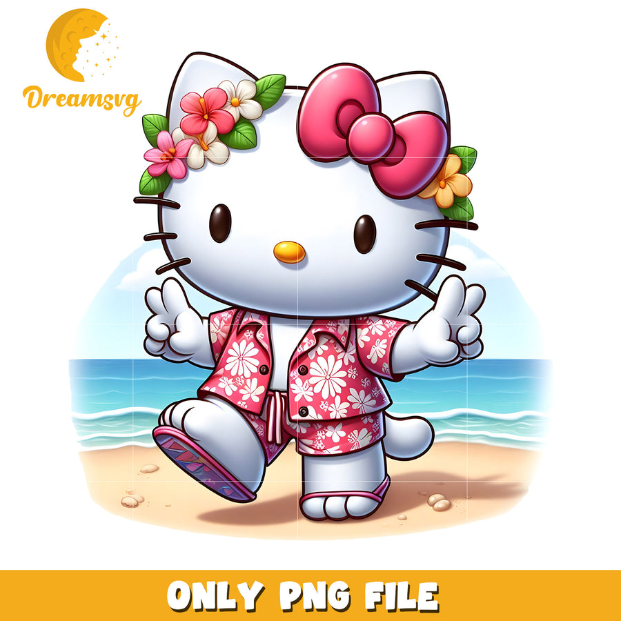 Hello Kitty Beach PNG Summer Fun Clipart
