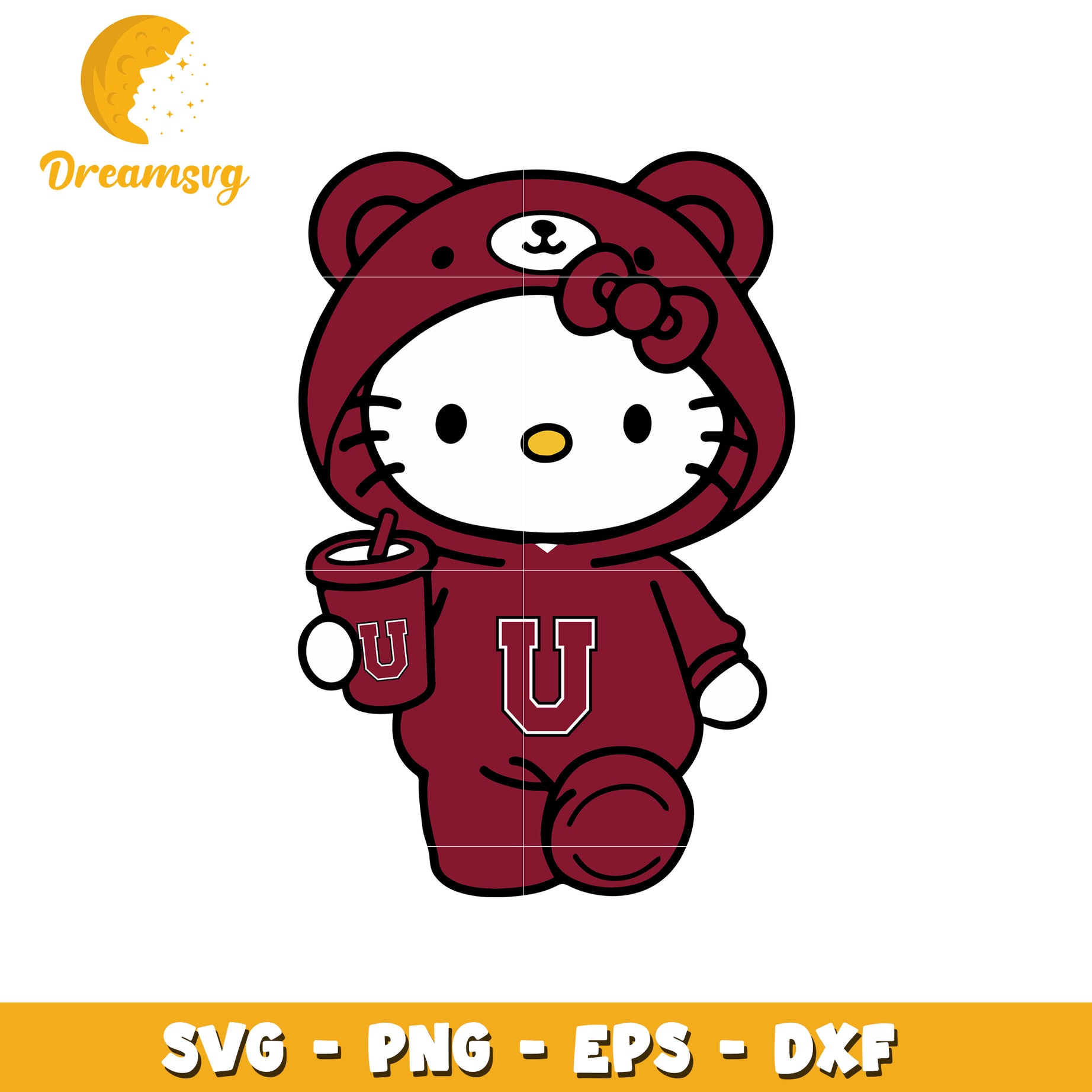 Hello Kitty Bear Hoodie SVG Design for Fans