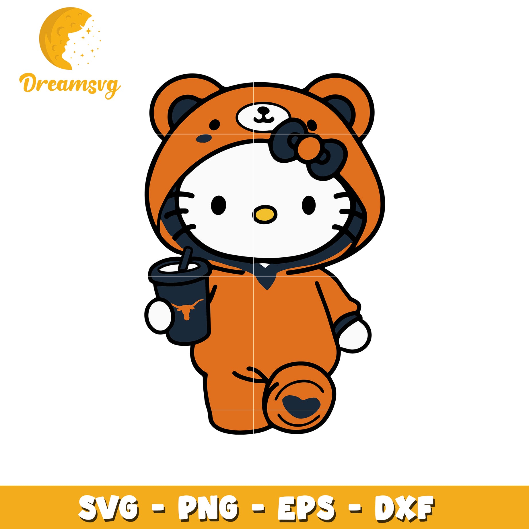 Hello Kitty Bear Orange SVG Design for Fans