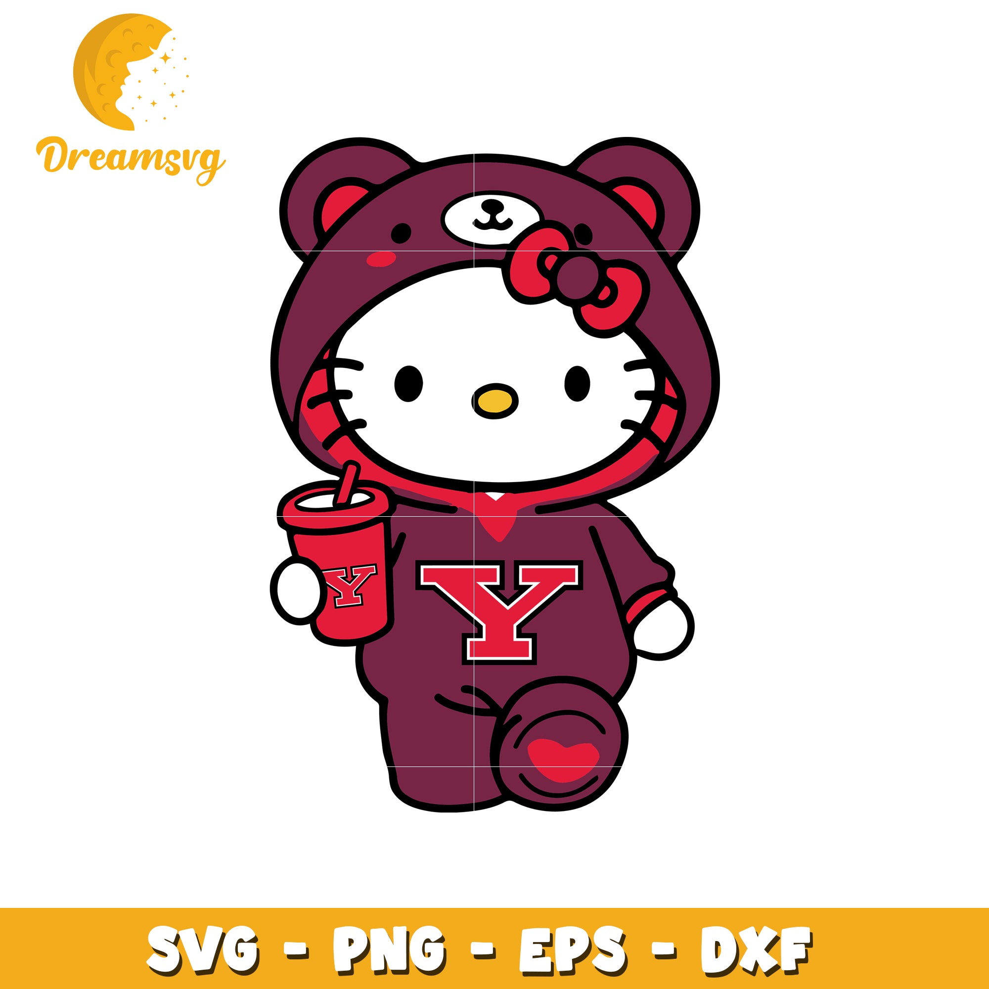 Hello Kitty Bear SVG Design for Cute Apparel Decor