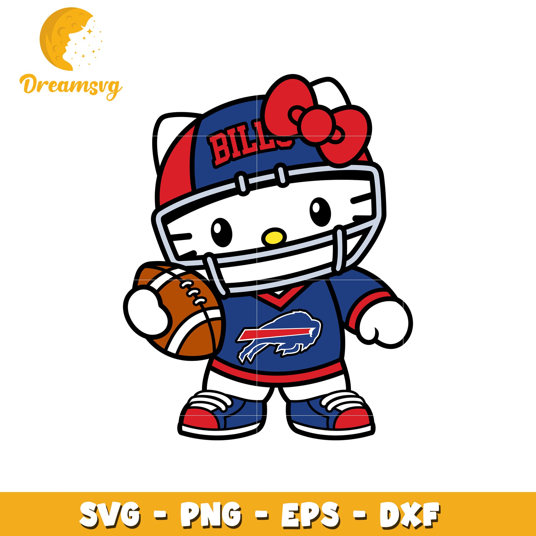 Hello Kitty Bills Football SVG PNG EPS DXF