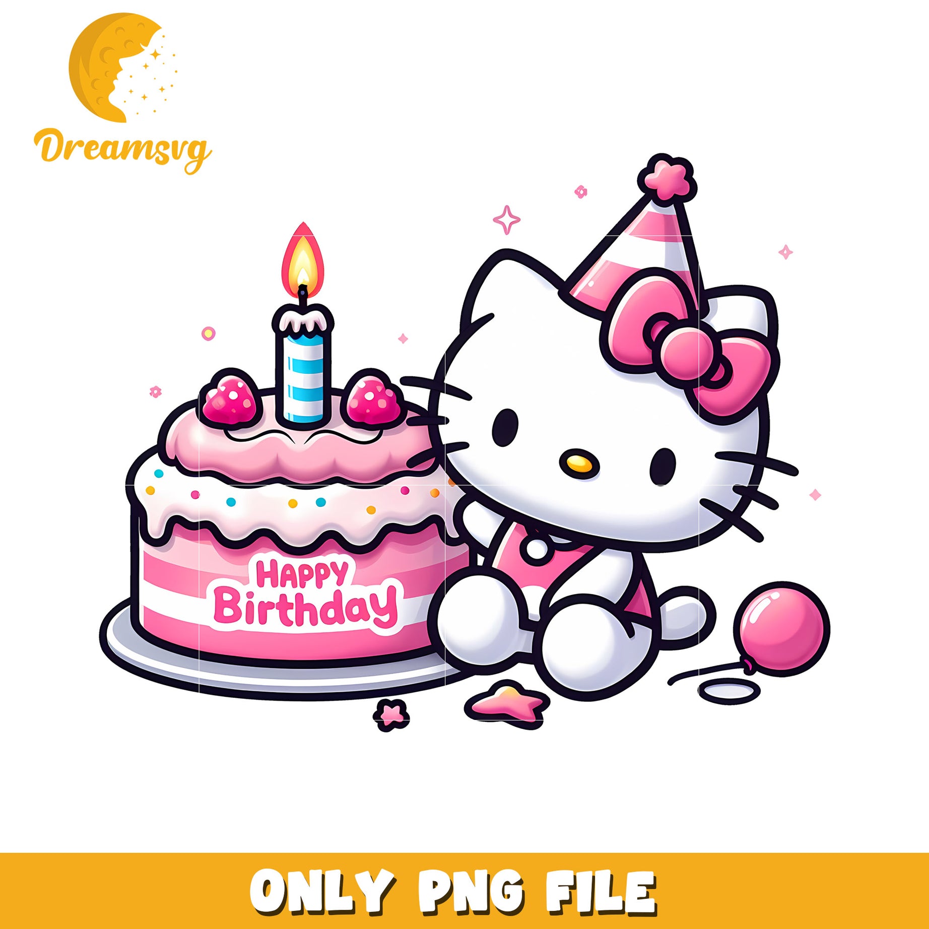 Hello Kitty Birthday Cake PNG Image