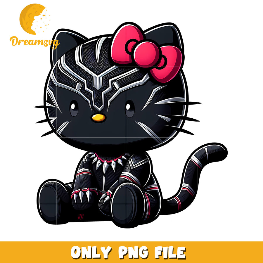 Hello Kitty Black Panther PNG Download