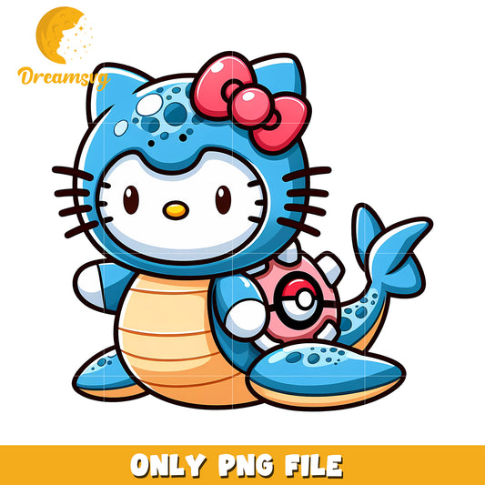 Hello Kitty Blastoise PNG Cartoon