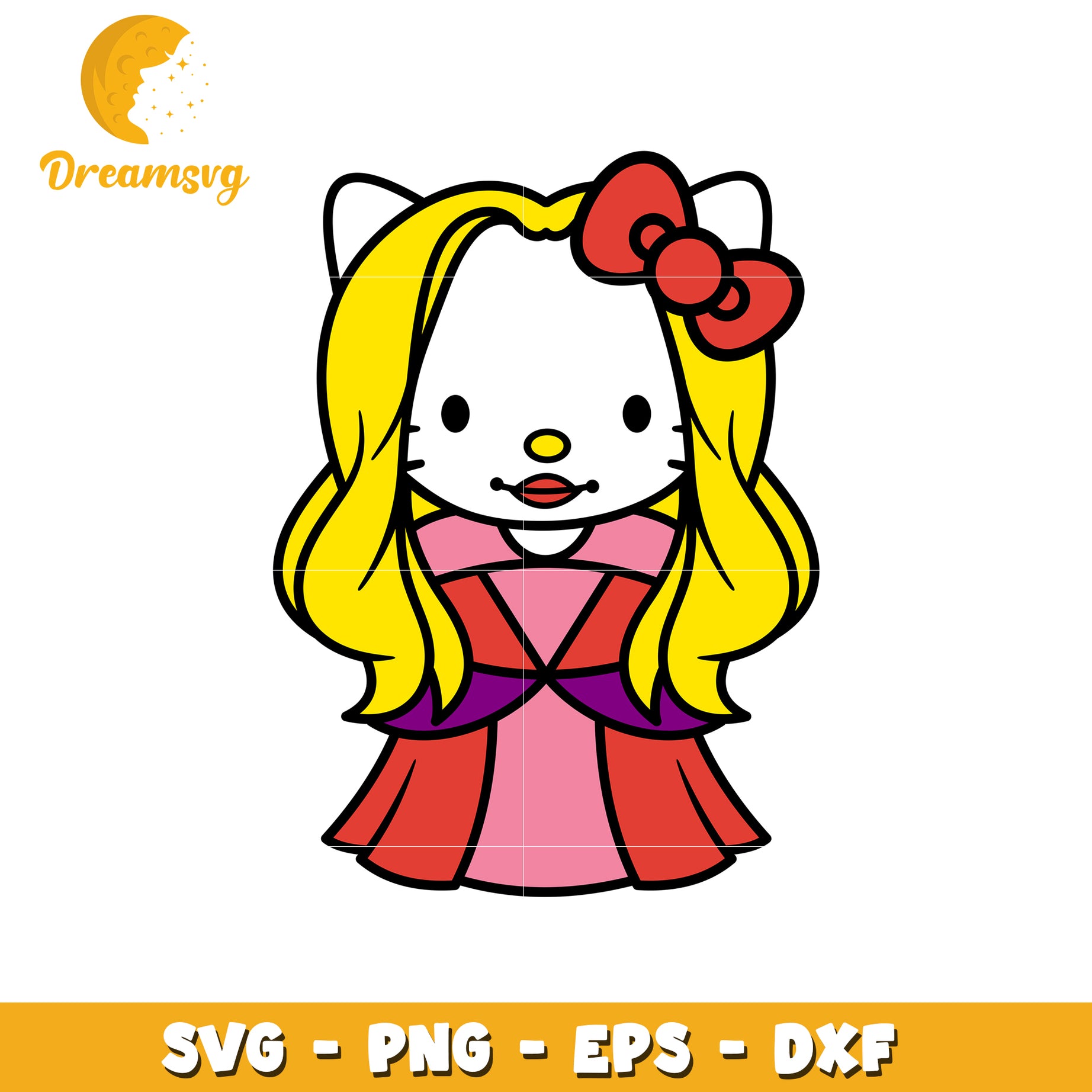 Hello Kitty Blonde SVG PNG EPS DXF