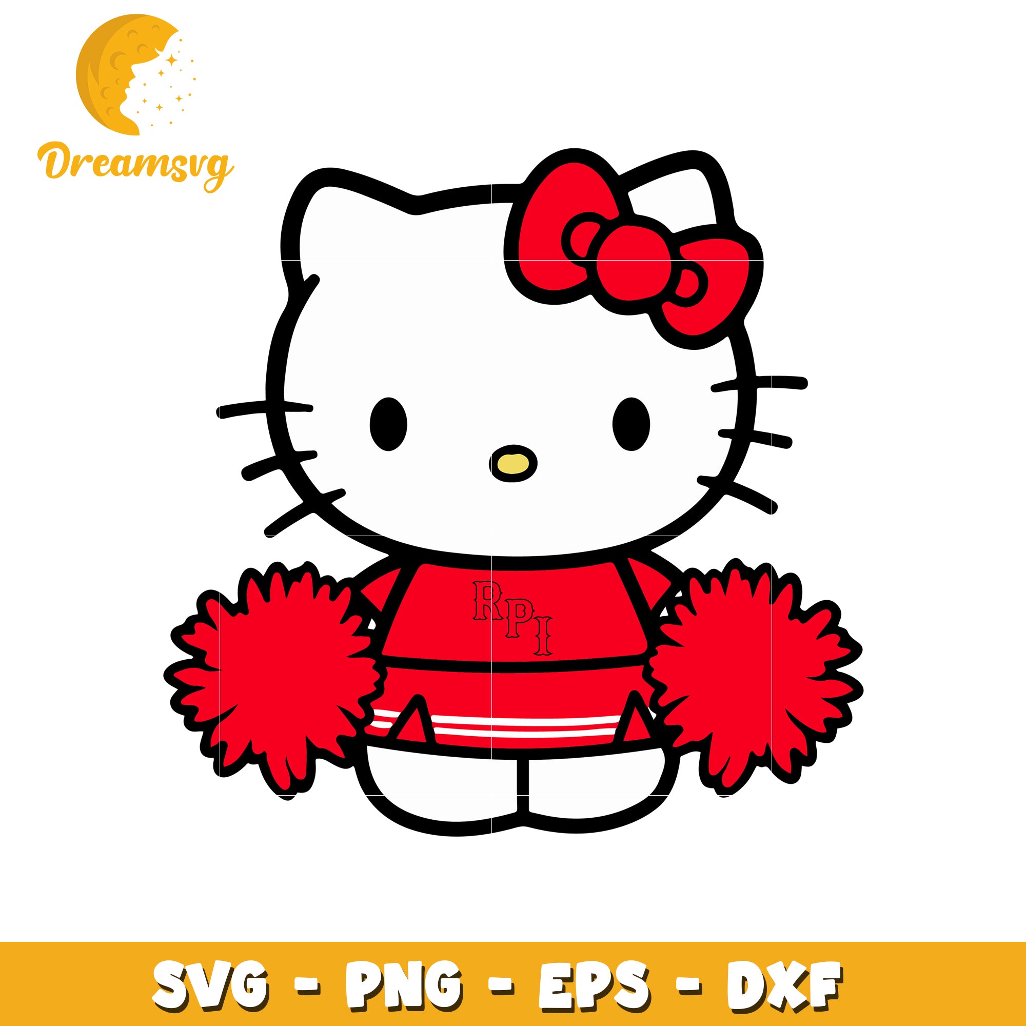 Hello Kitty Cheerleader SVG