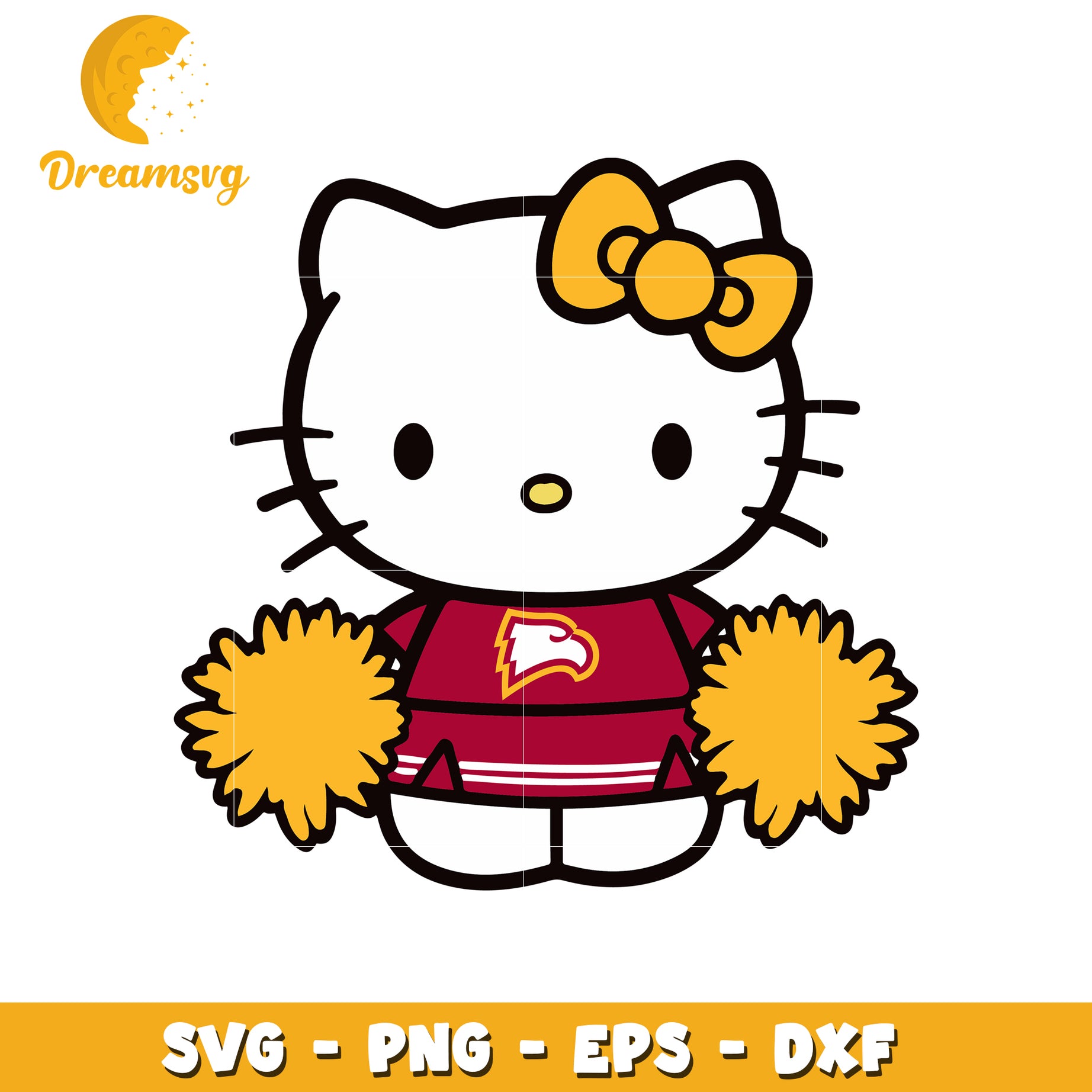 Hello Kitty Cheerleader SVG Clipart Design File