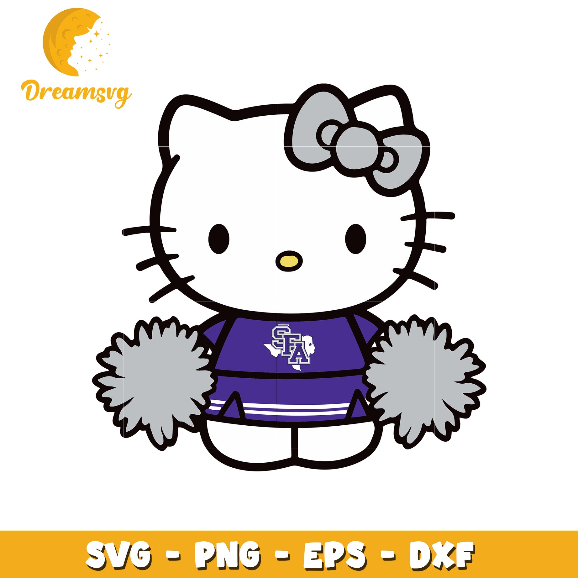 Hello Kitty Cheerleader SVG Design Downloadable File