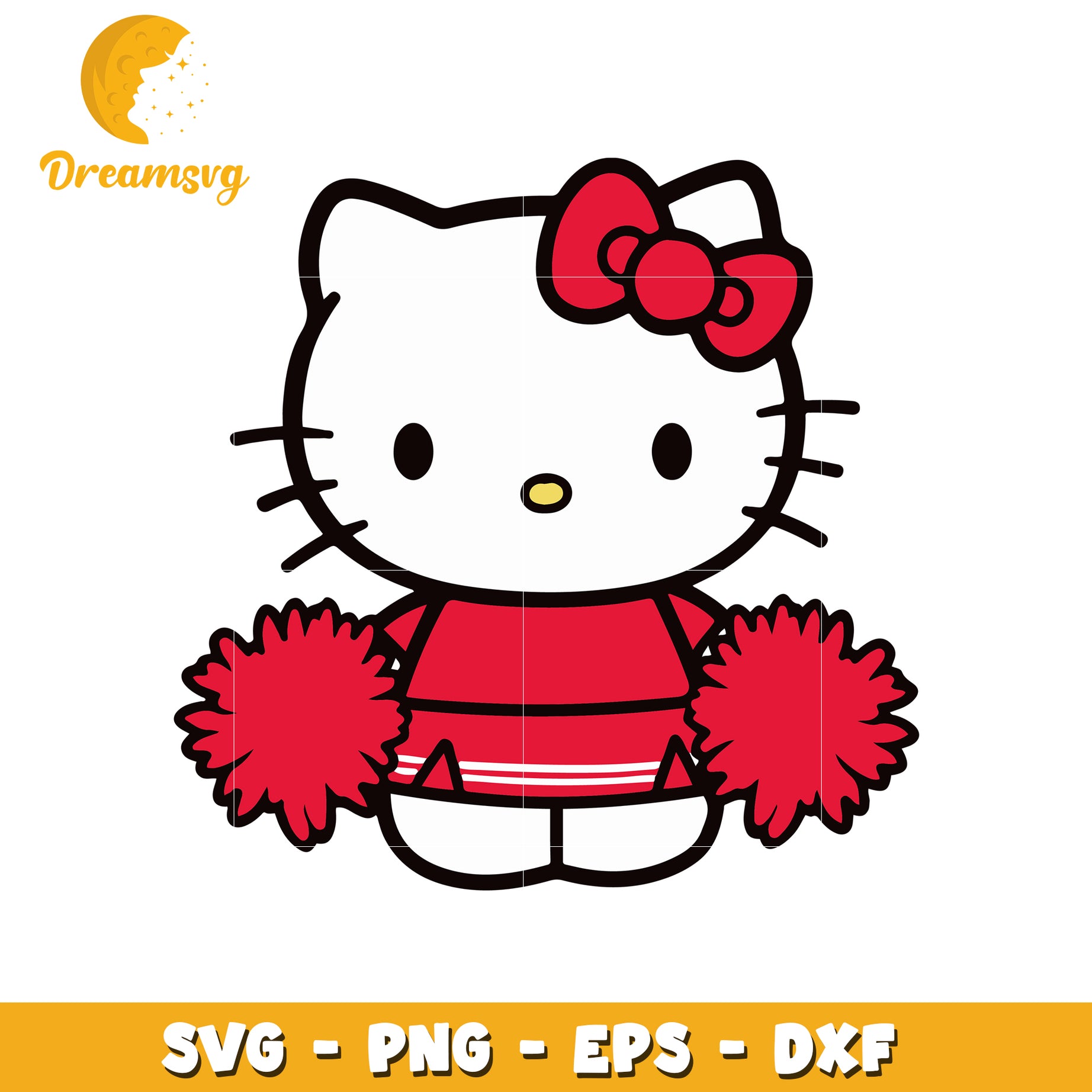 Hello Kitty Cheerleader SVG Design for Fun Crafts