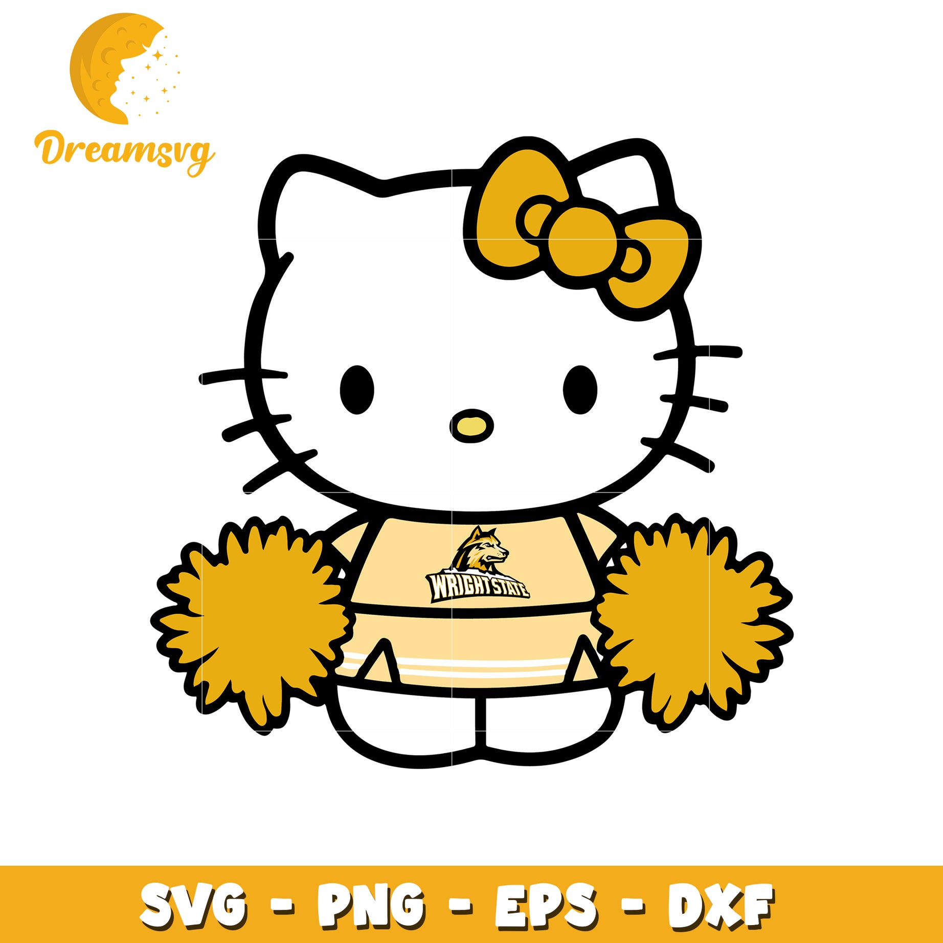 Hello Kitty Cheerleader SVG Graphic Design File