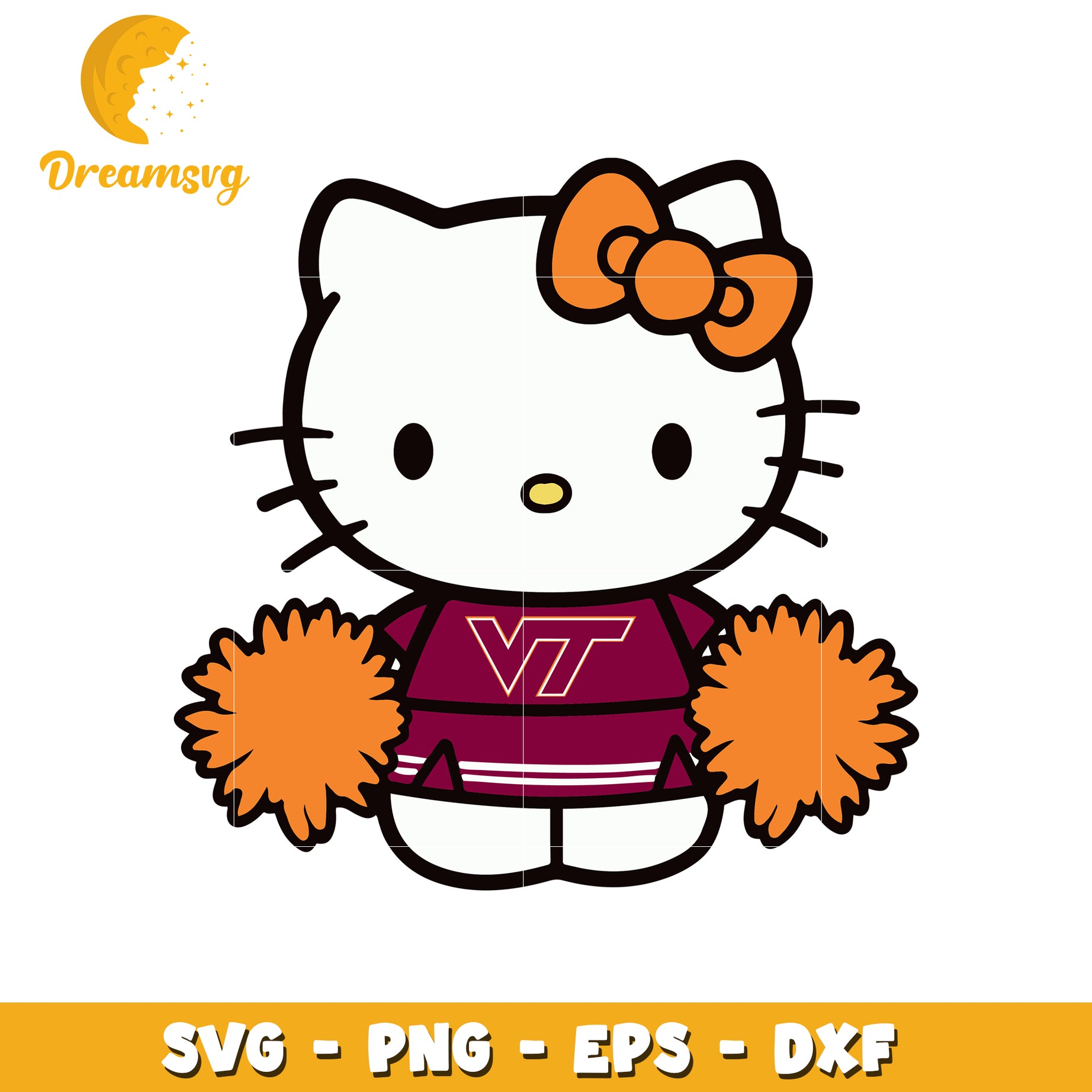 Hello Kitty Cheerleading SVG Design for Crafting