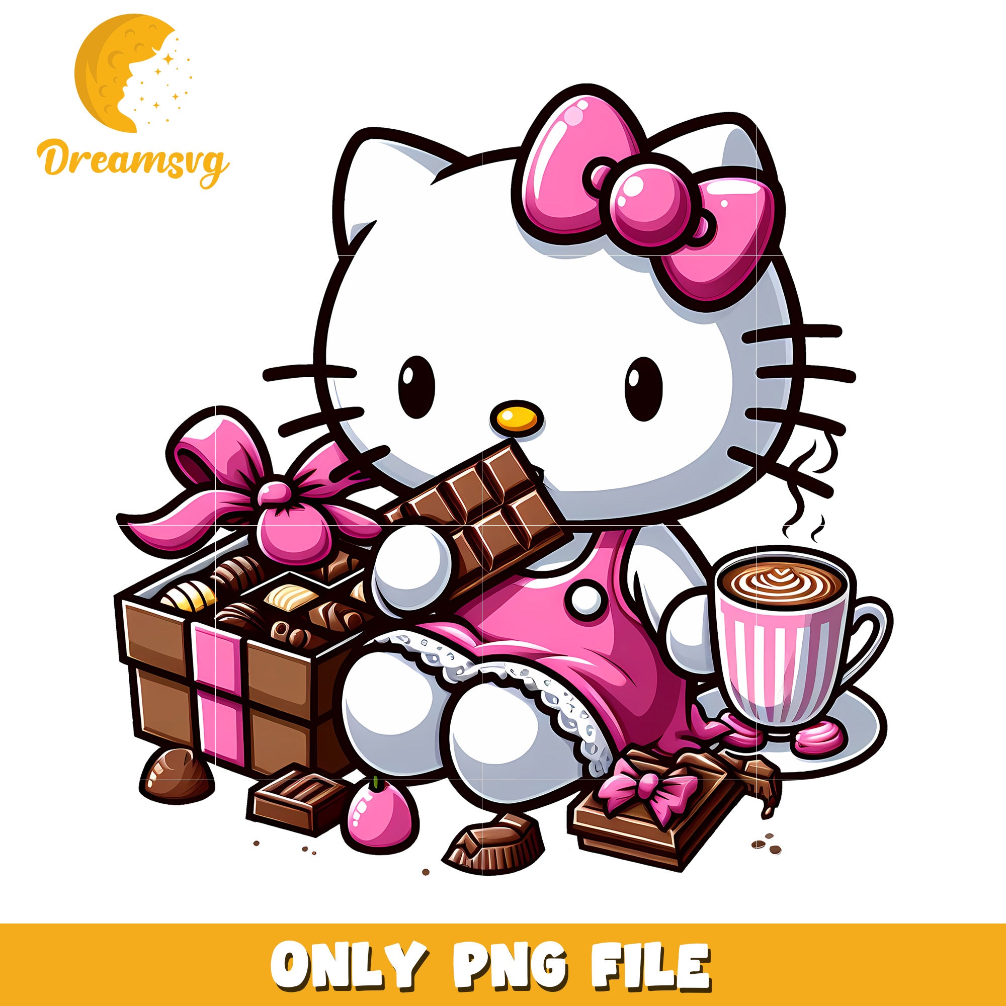 Hello Kitty Chocolate PNG Image – DreamSVG Store
