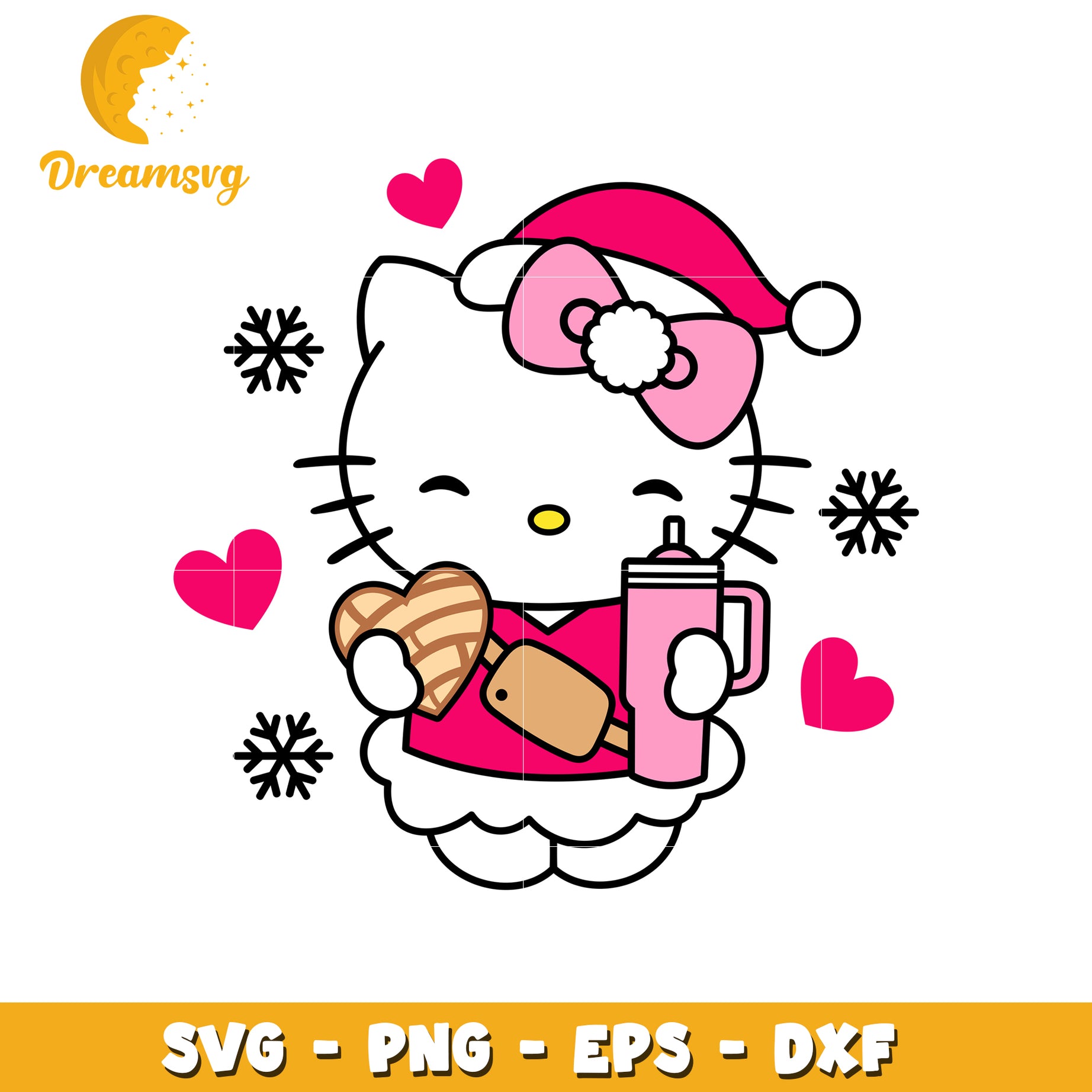 Hello Kitty Christmas SVG PNG EPS DXF