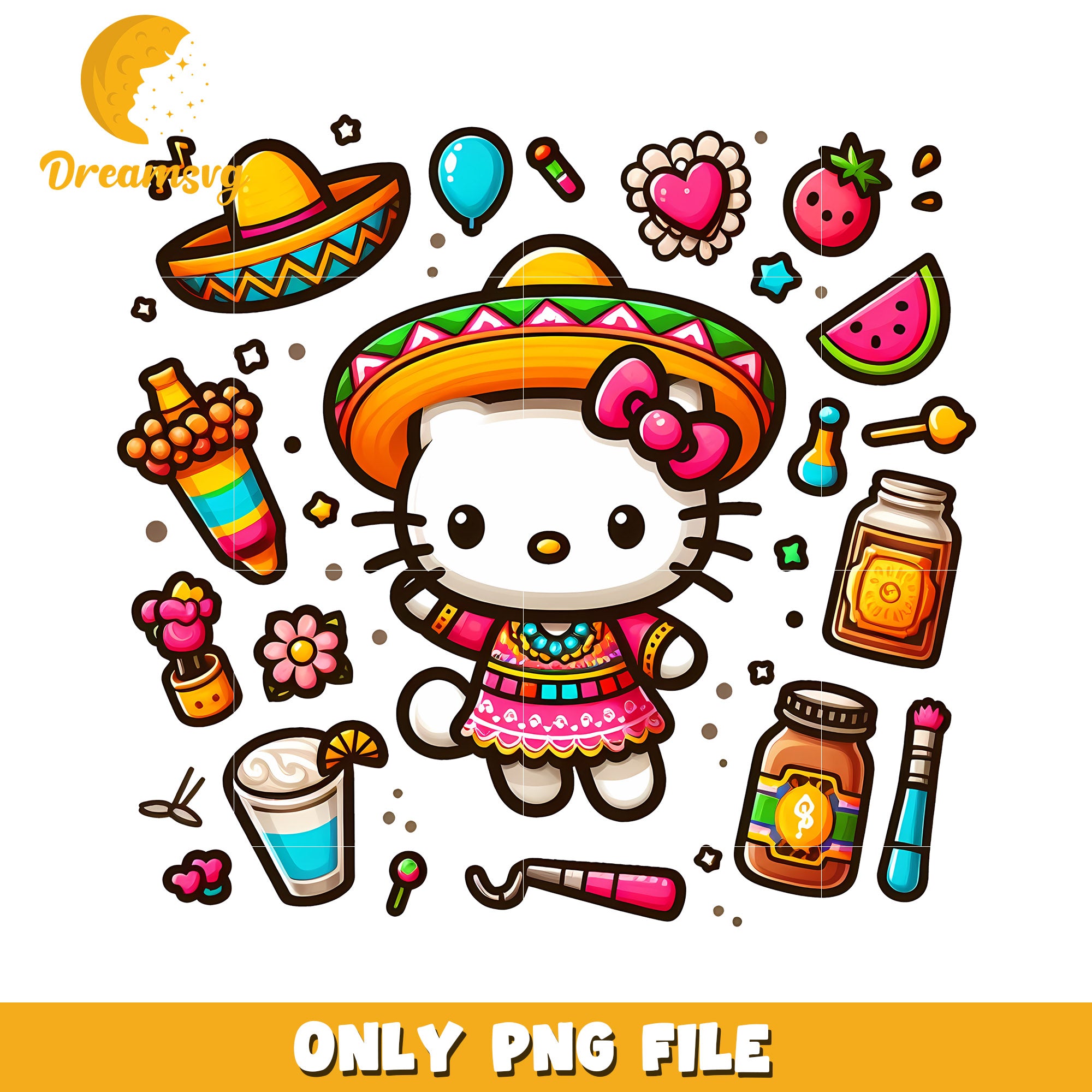 Hello Kitty Cinco De Mayo PNG – DreamSVG Store