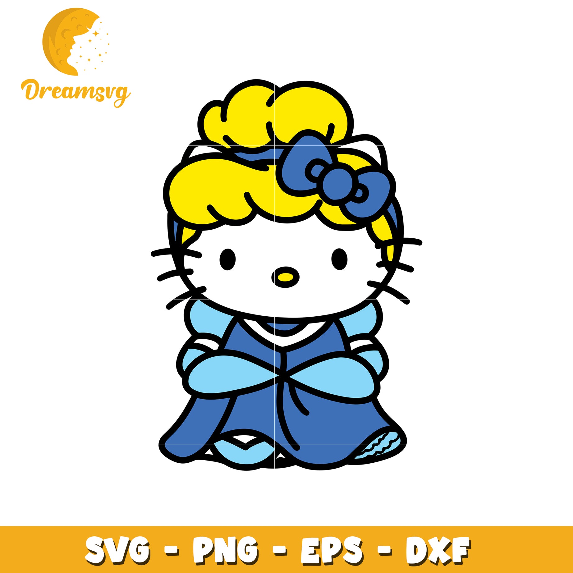 Hello Kitty Cinderella SVG PNG EPS DXF