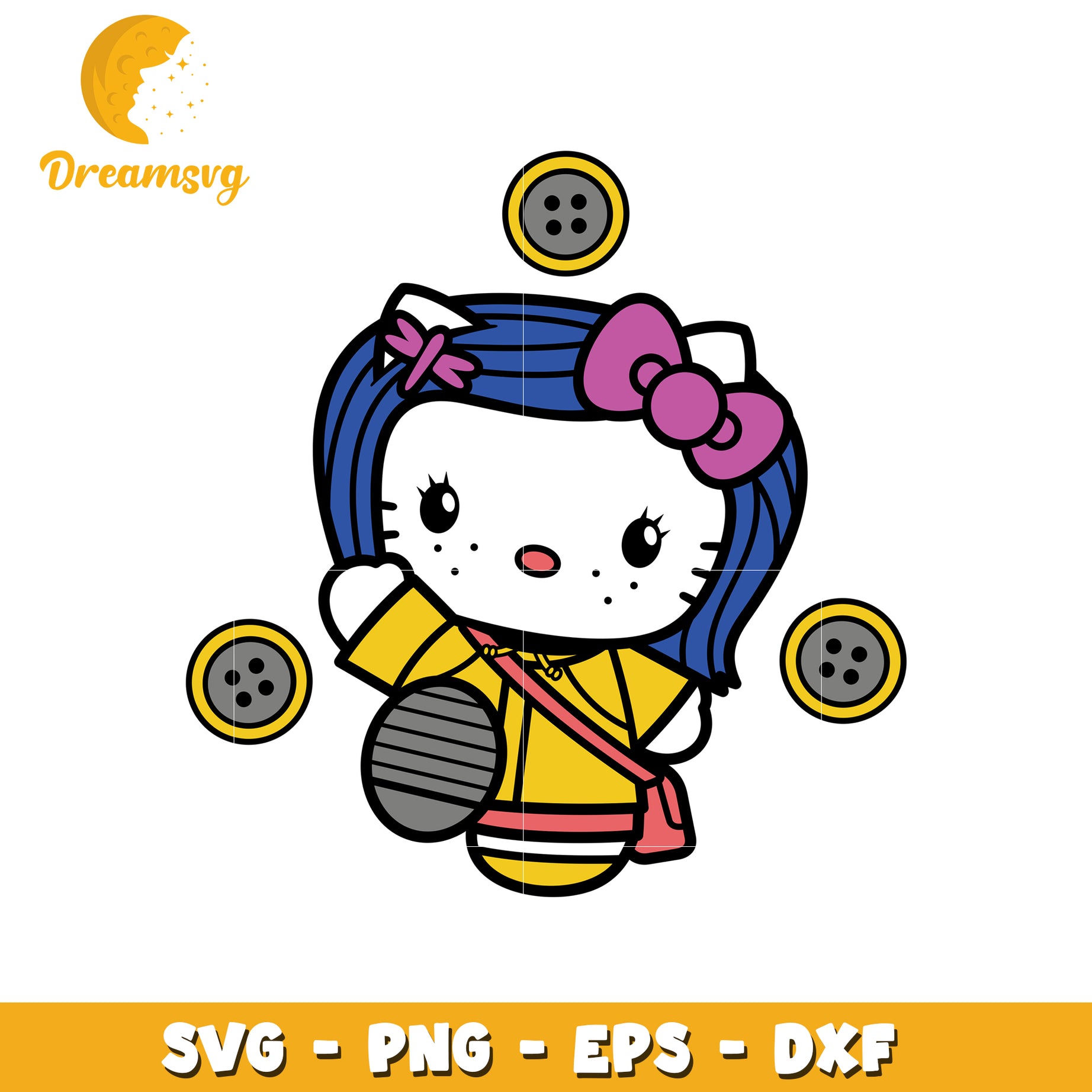 Hello Kitty Coraline SVG Cut File