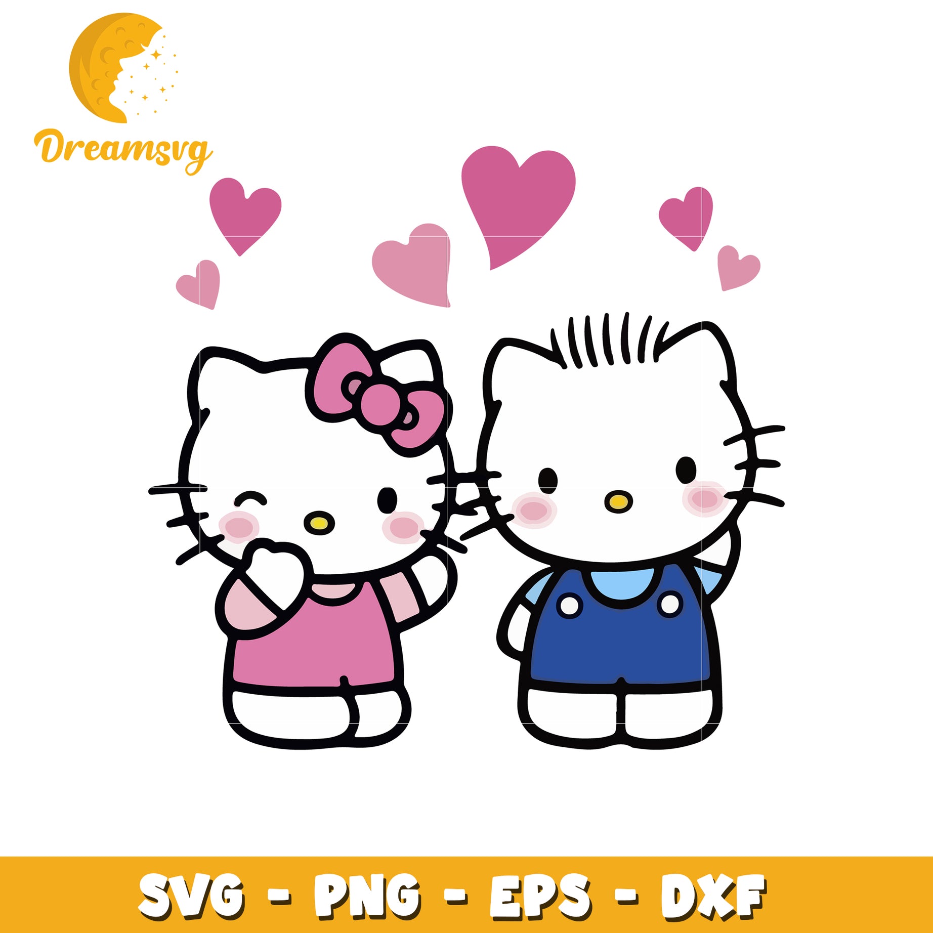 Hello Kitty Couple SVG Cut File