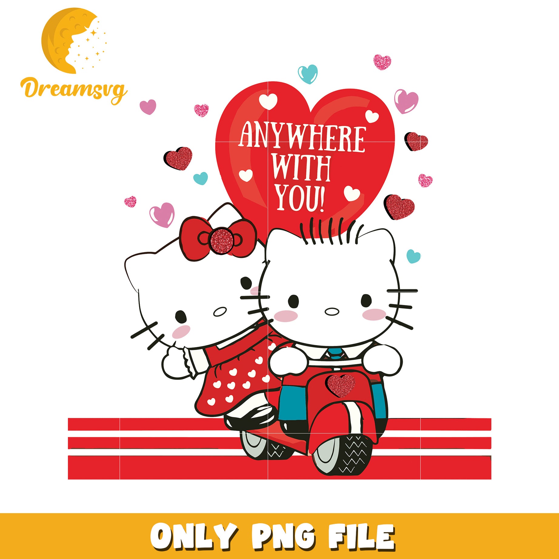 Hello Kitty Couple Valentines PNG