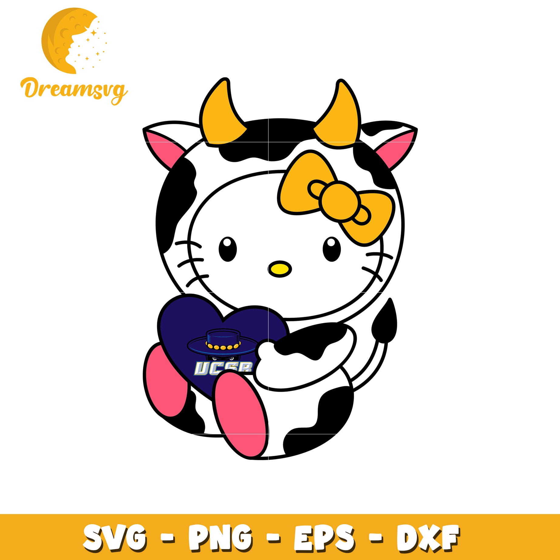 Hello Kitty Cow SVG Design Cute Animal Art File
