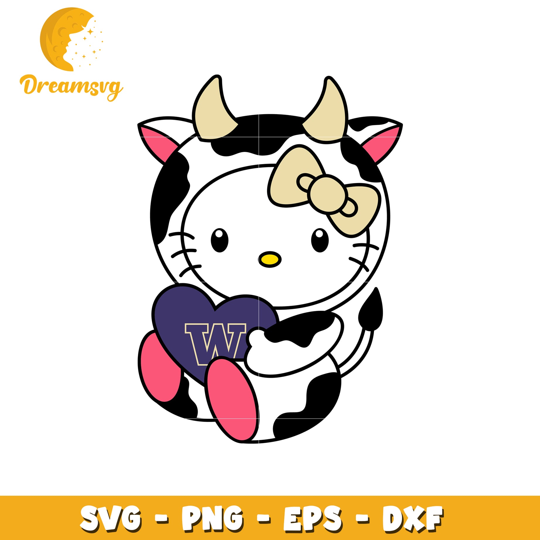 Hello Kitty Cow SVG Design for College Fans