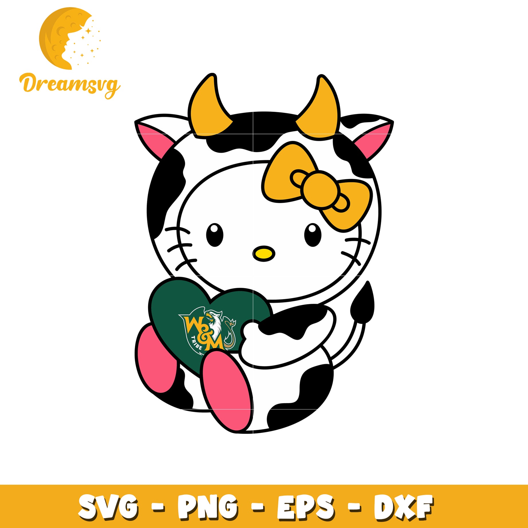 Hello Kitty Cow SVG Design with Heart Graphic