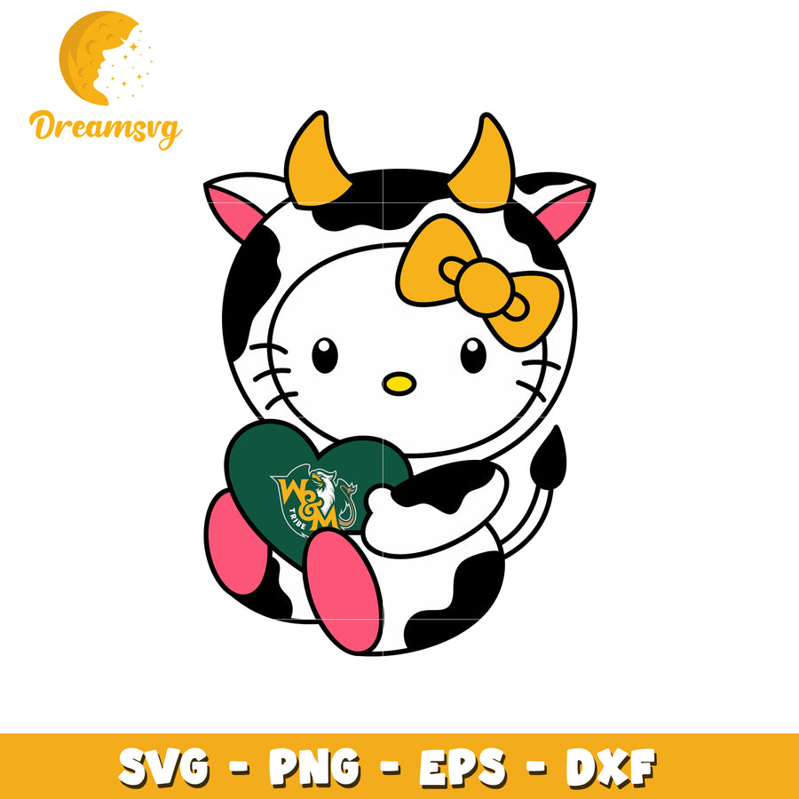 Hello Kitty Cow SVG Design with Heart Graphic
