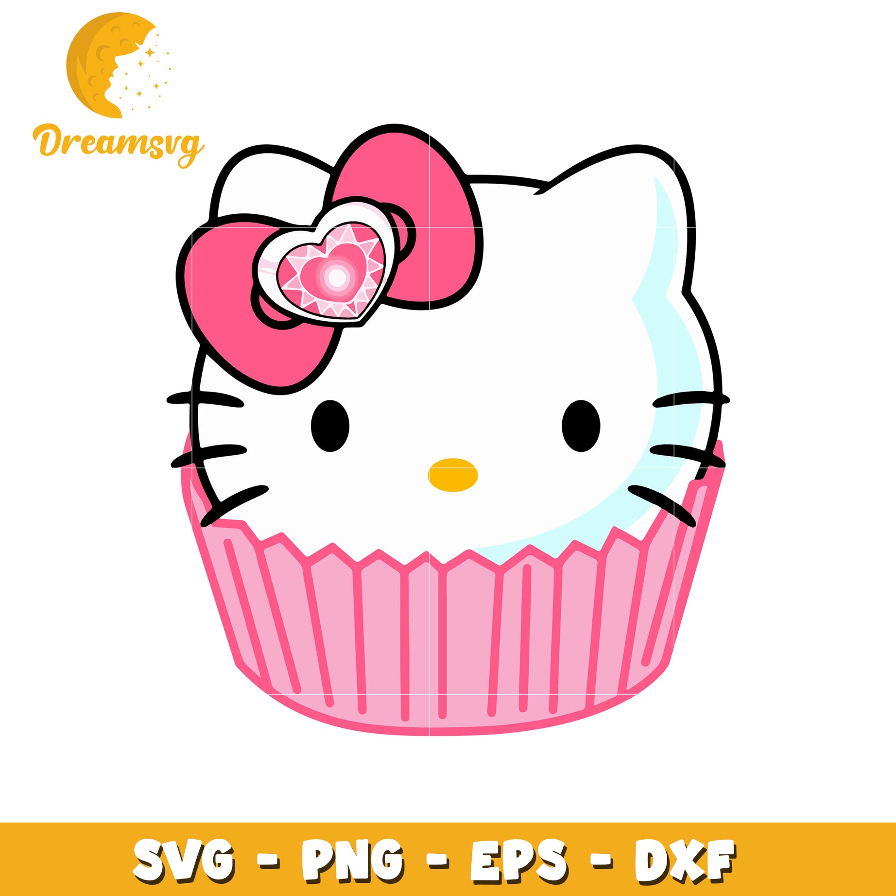 Hello Kitty Cupcake SVG PNG EPS DXF