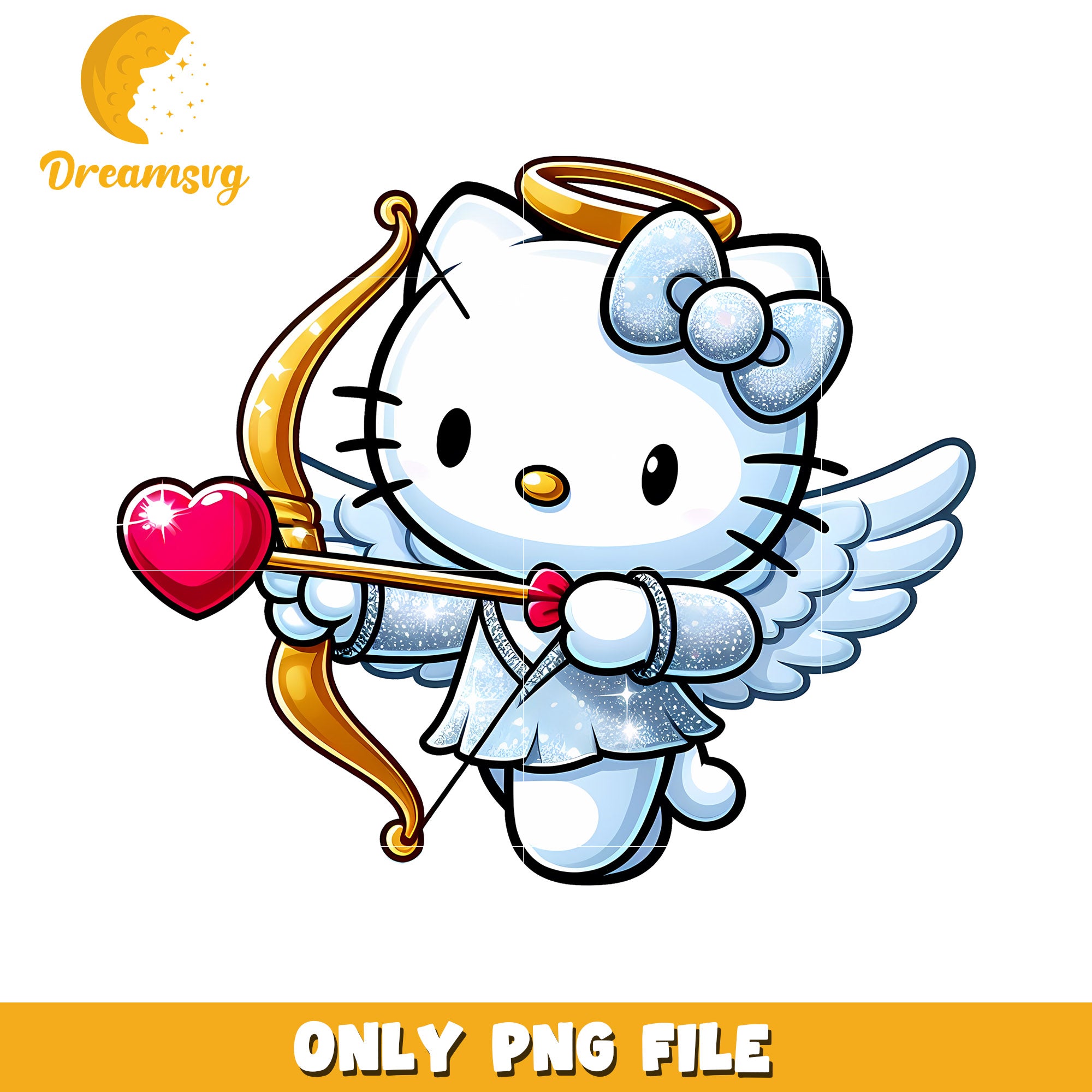 Hello Kitty Cupid PNG Valentine Angel