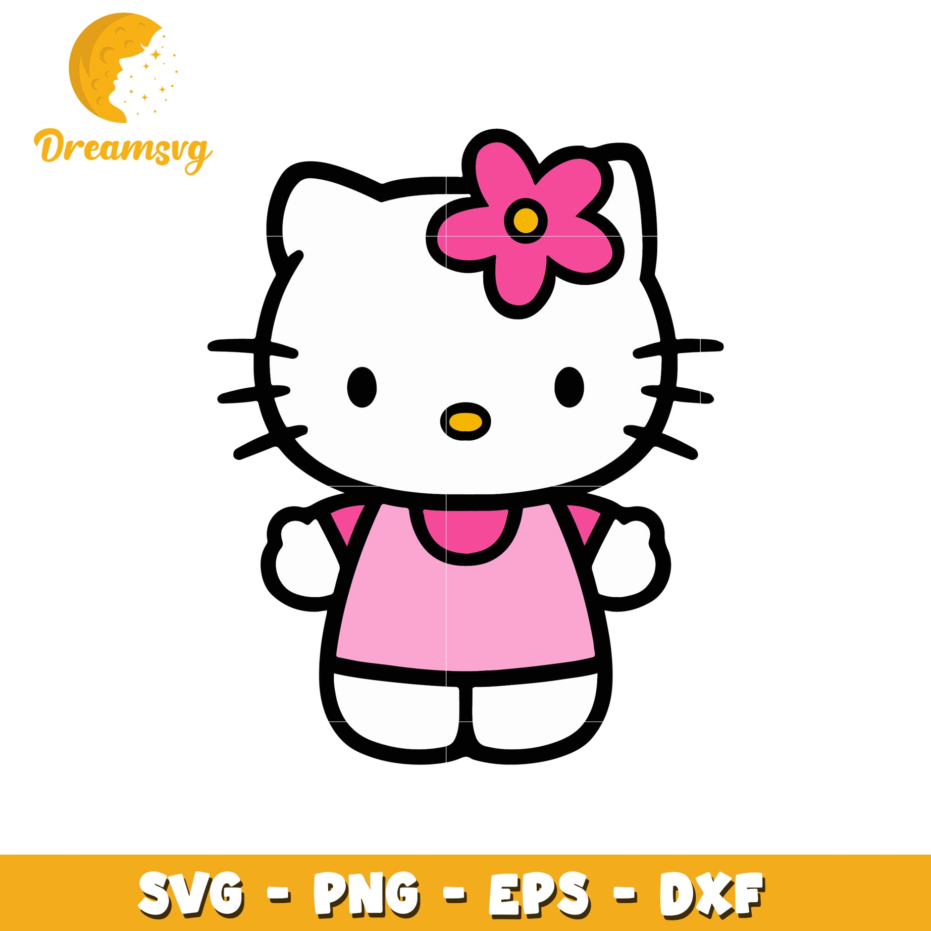 Hello Kitty Cute Character SVG Clipart for Crafting Projects