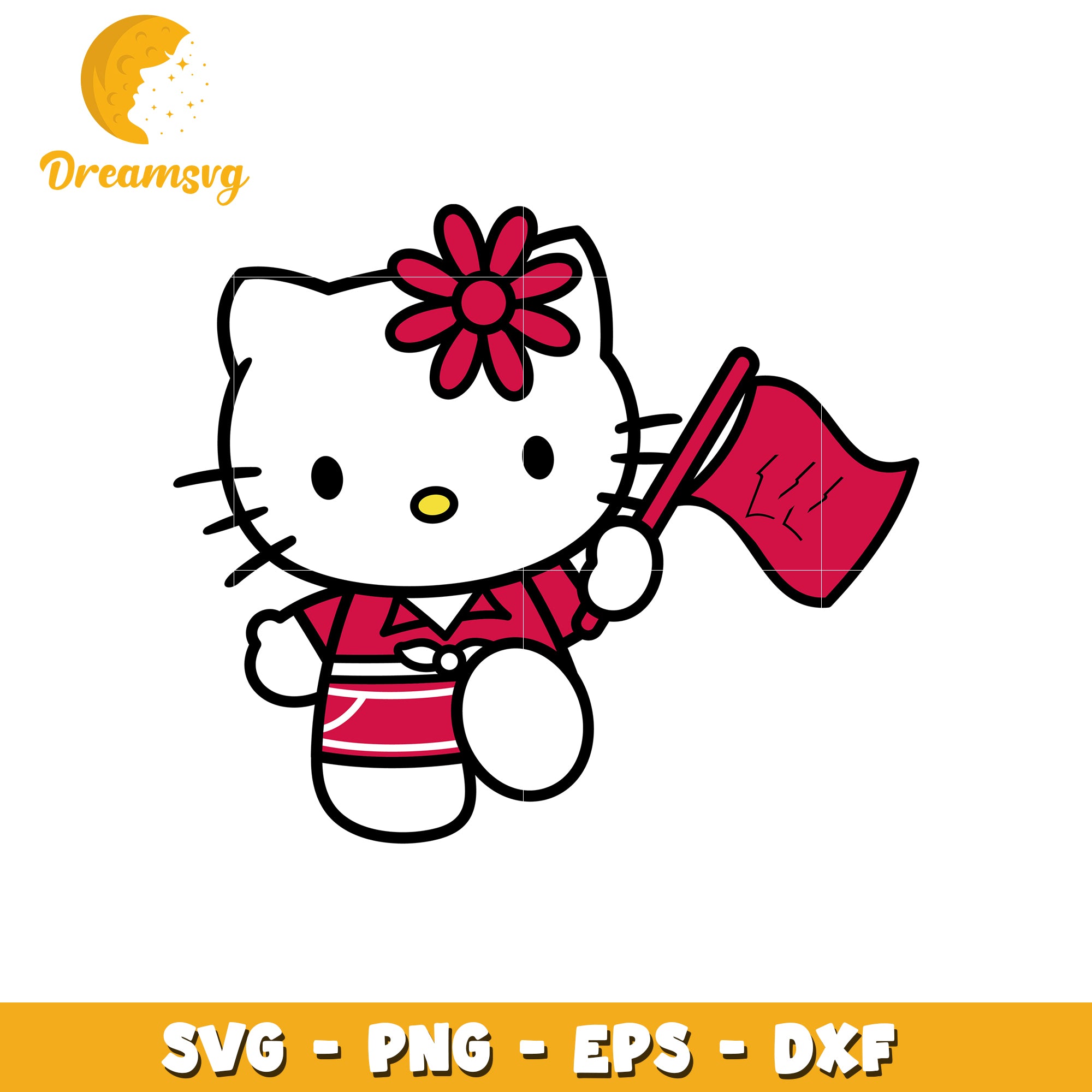 Hello Kitty Cute Flag SVG Design for Crafts