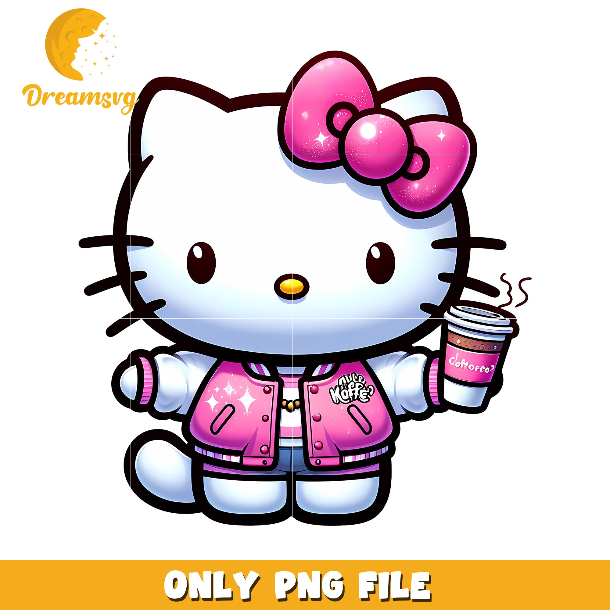 Hello Kitty Cute Pink Jacket PNG File for Downloadable Art