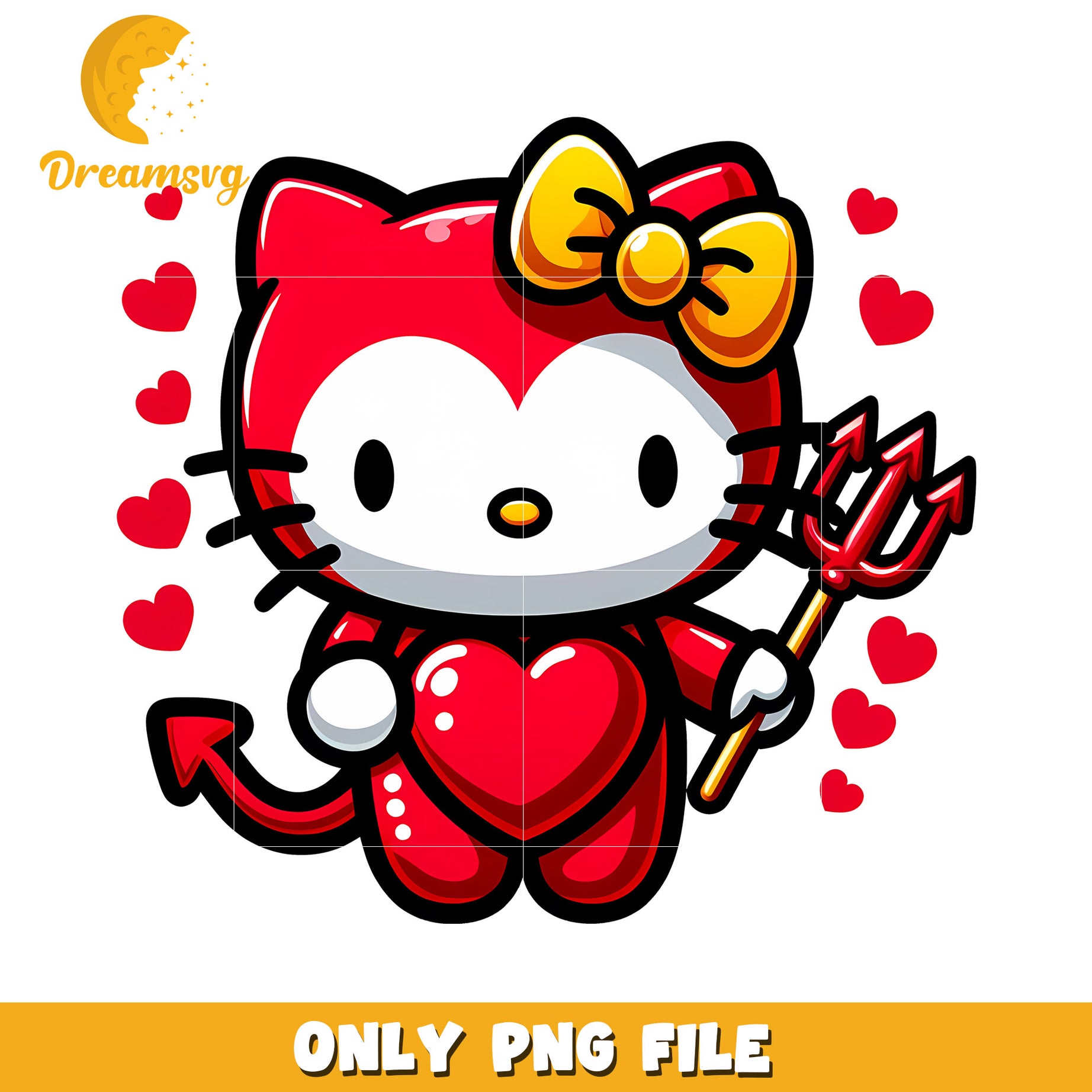 Hello Kitty Devil PNG Valentines Day Design