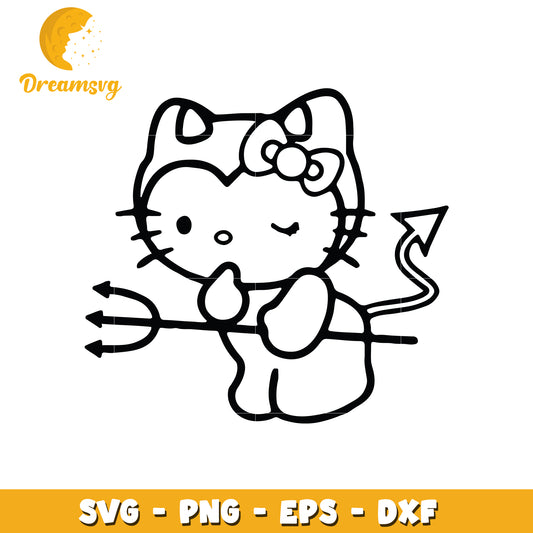 Hello Kitty Devil SVG Cut File