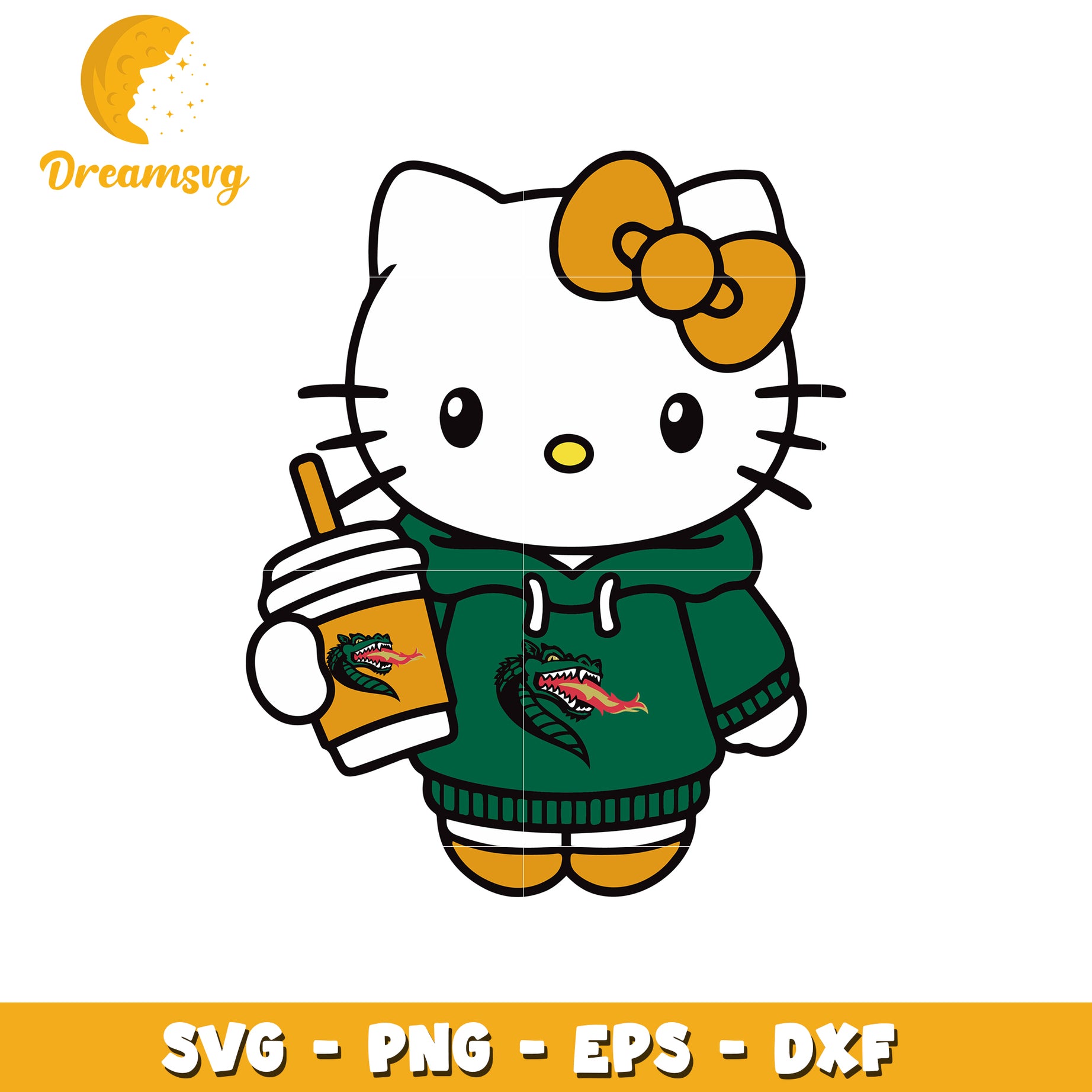 Hello Kitty Dragon SVG Design for Cute Apparel