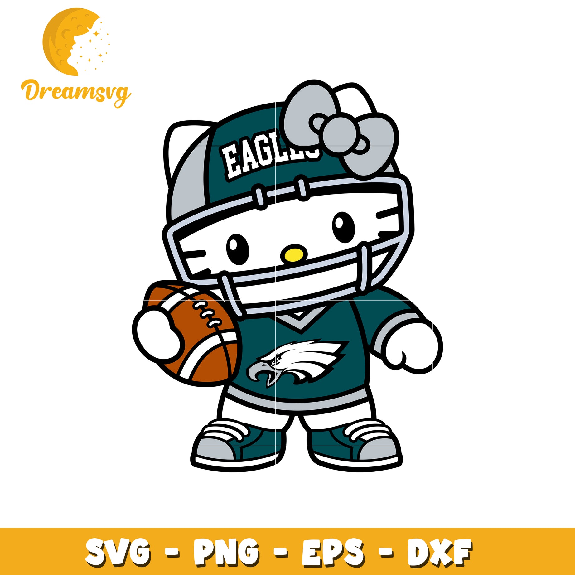Hello Kitty Eagles Football SVG PNG EPS DXF