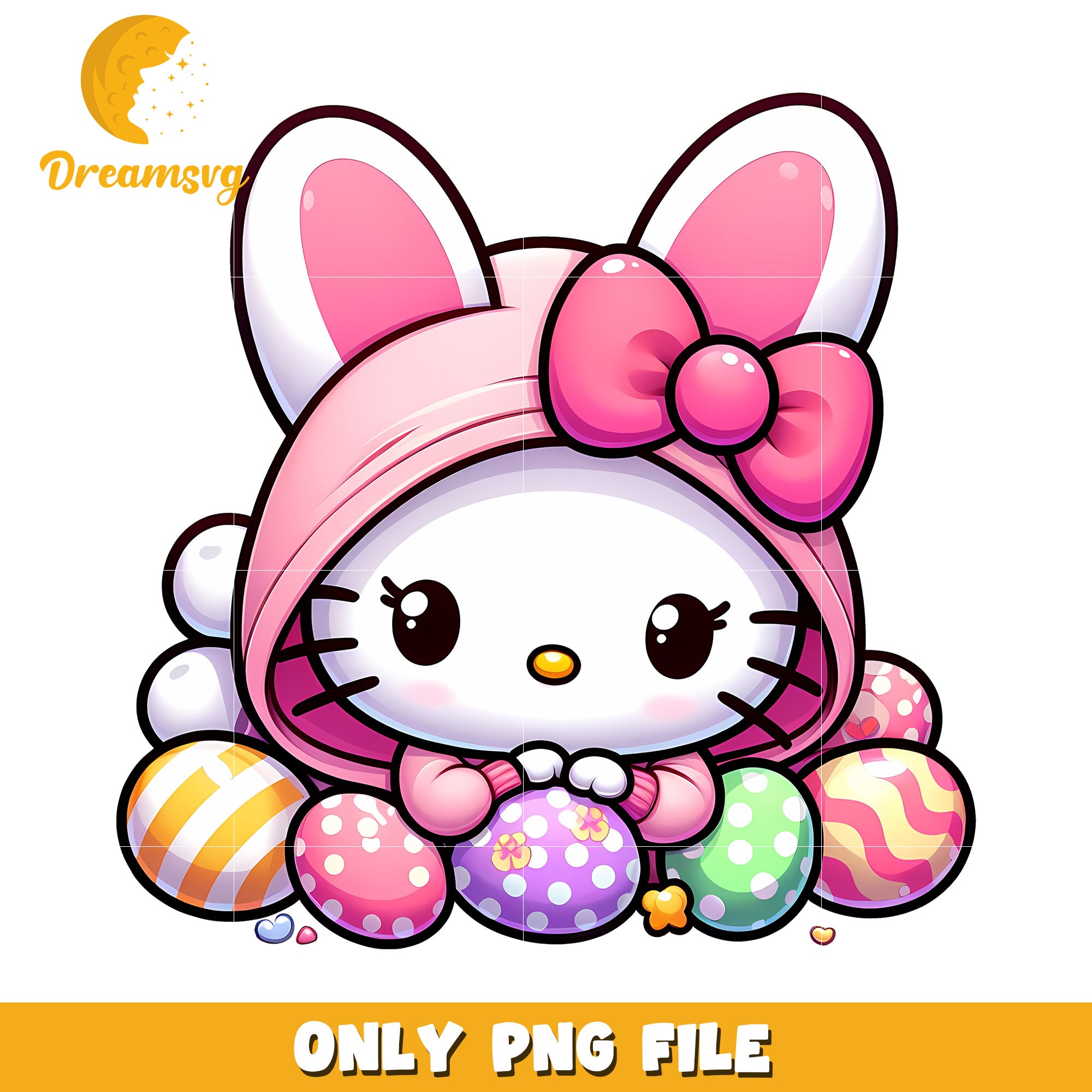 Hello Kitty Easter Bunny PNG Image – DreamSVG Store