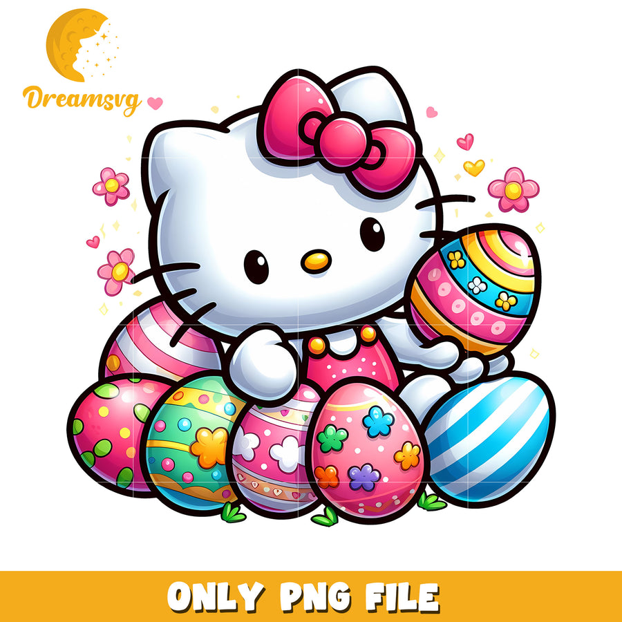 Hello Kitty Easter Eggs PNG File for Crafting and Projects