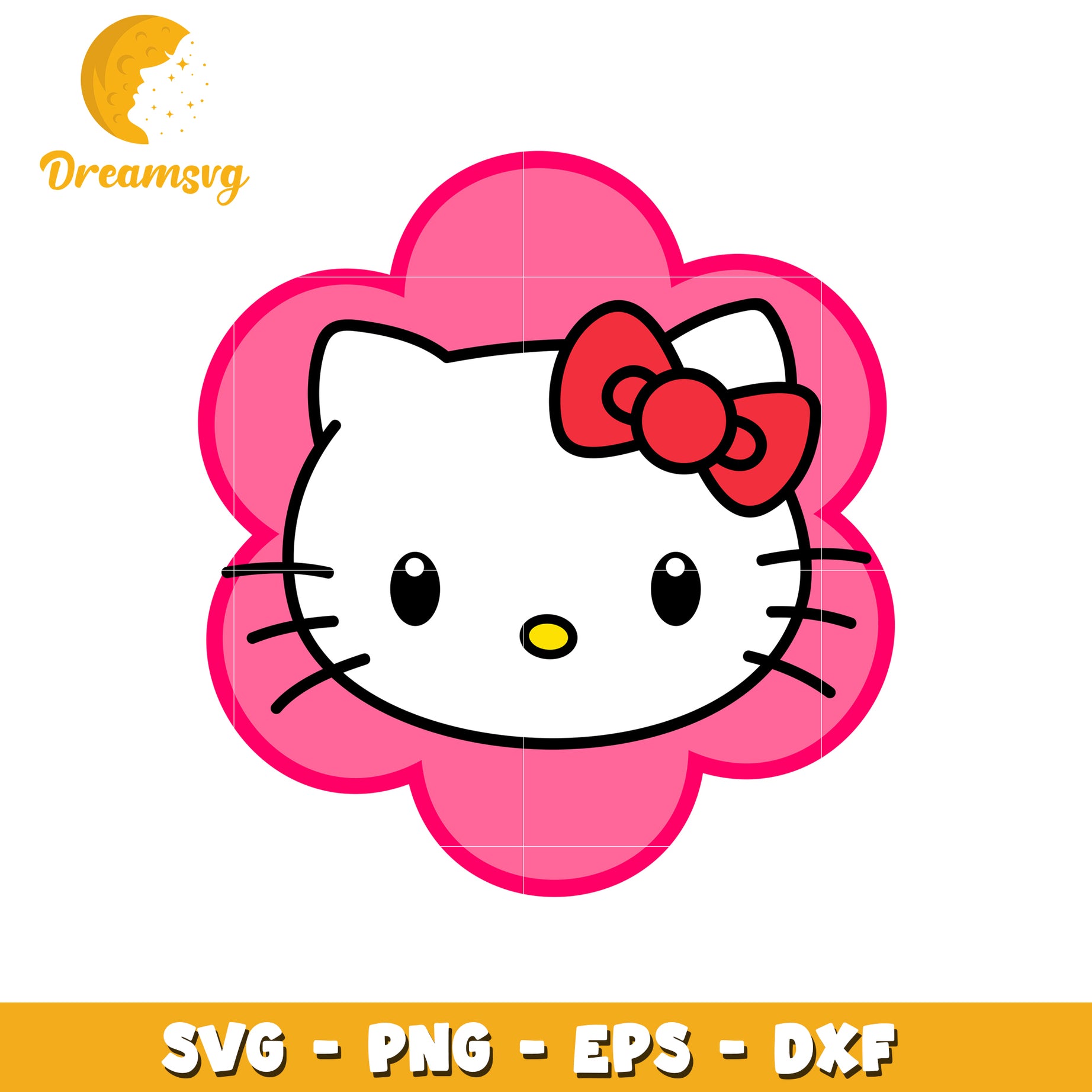 Hello Kitty Flower SVG PNG EPS DXF