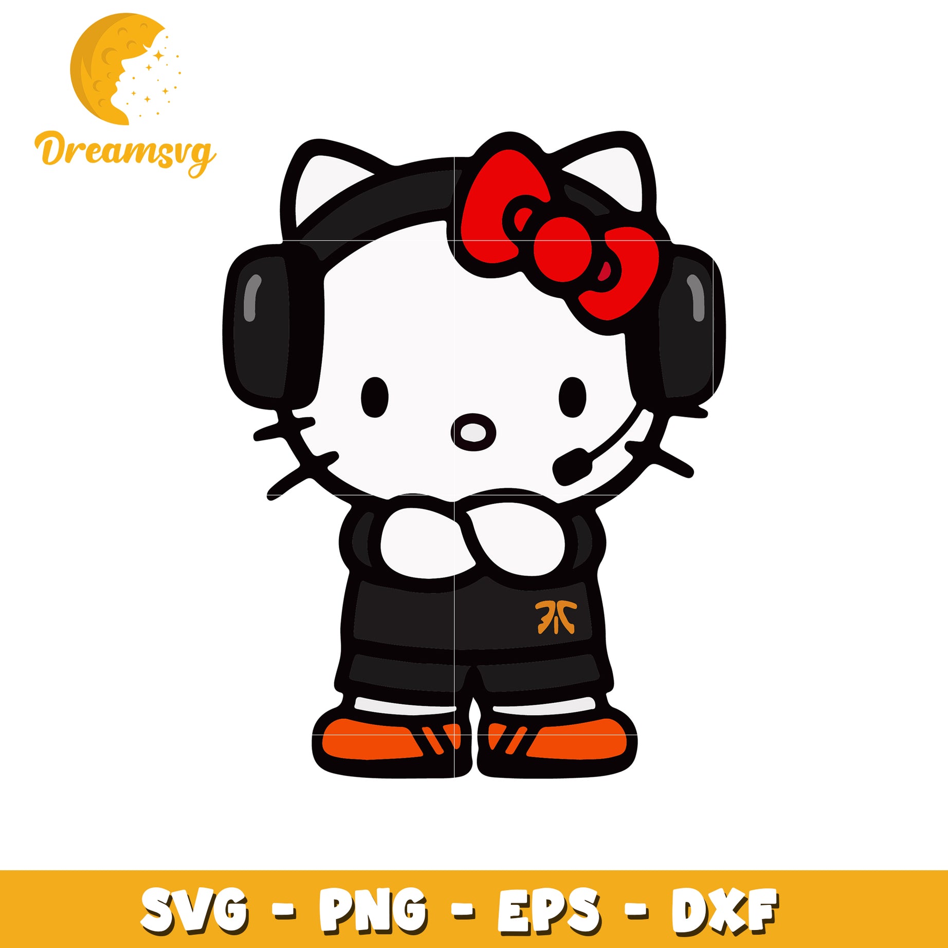 Hello Kitty Gamer SVG PNG EPS DXF