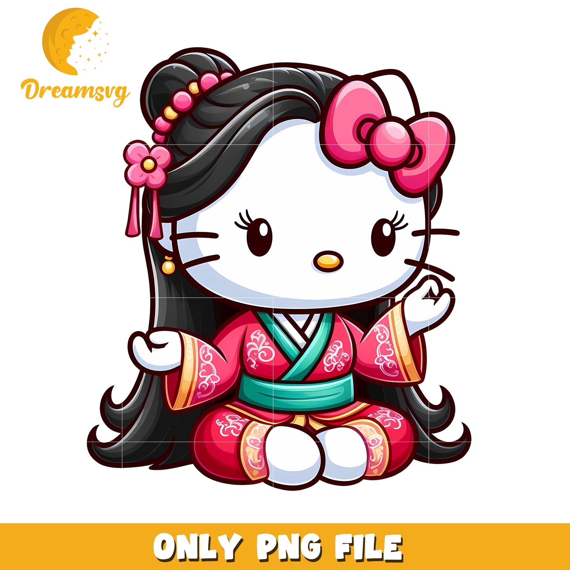 Hello Kitty Geisha PNG  Clipart