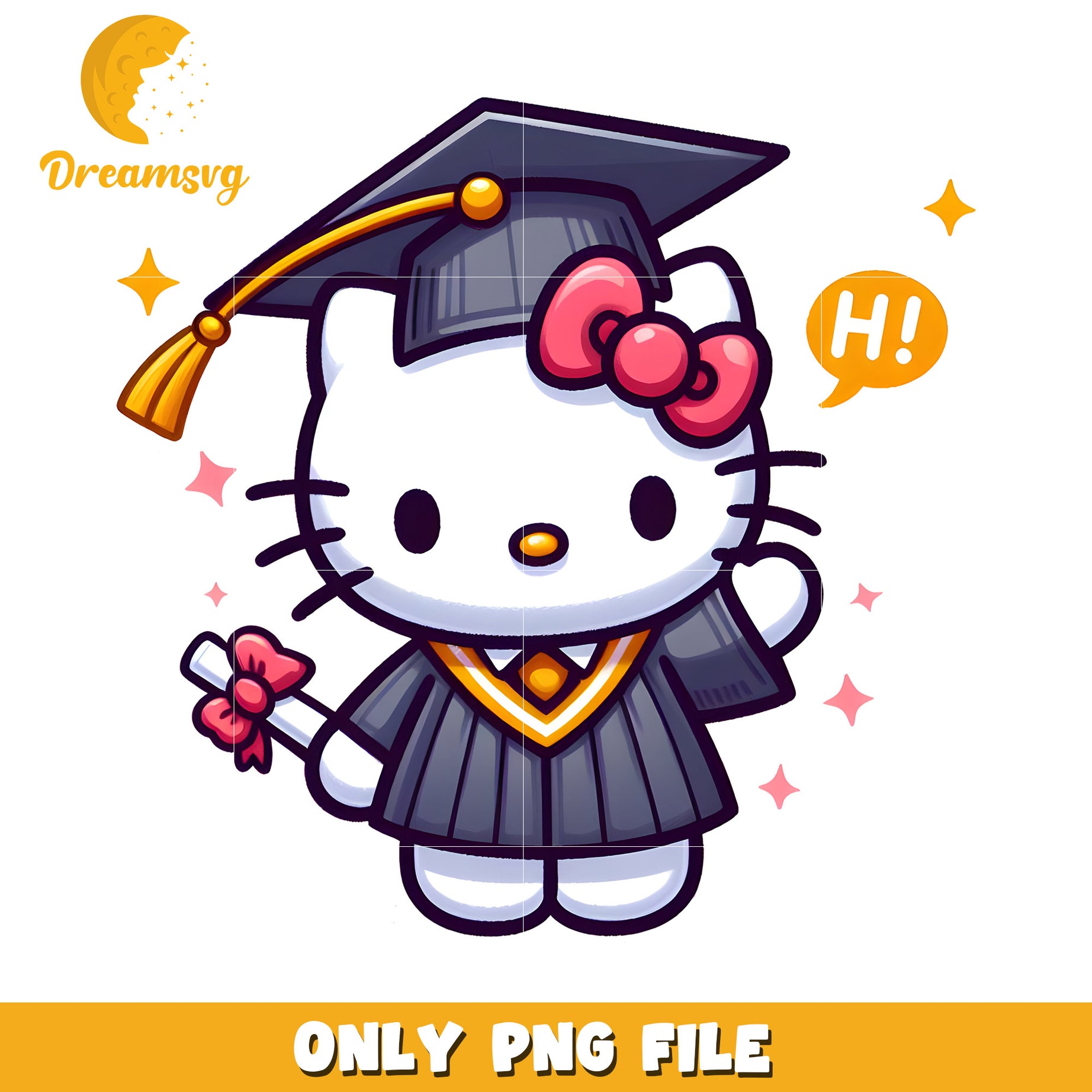 Hello Kitty Graduation PNG – DreamSVG Store