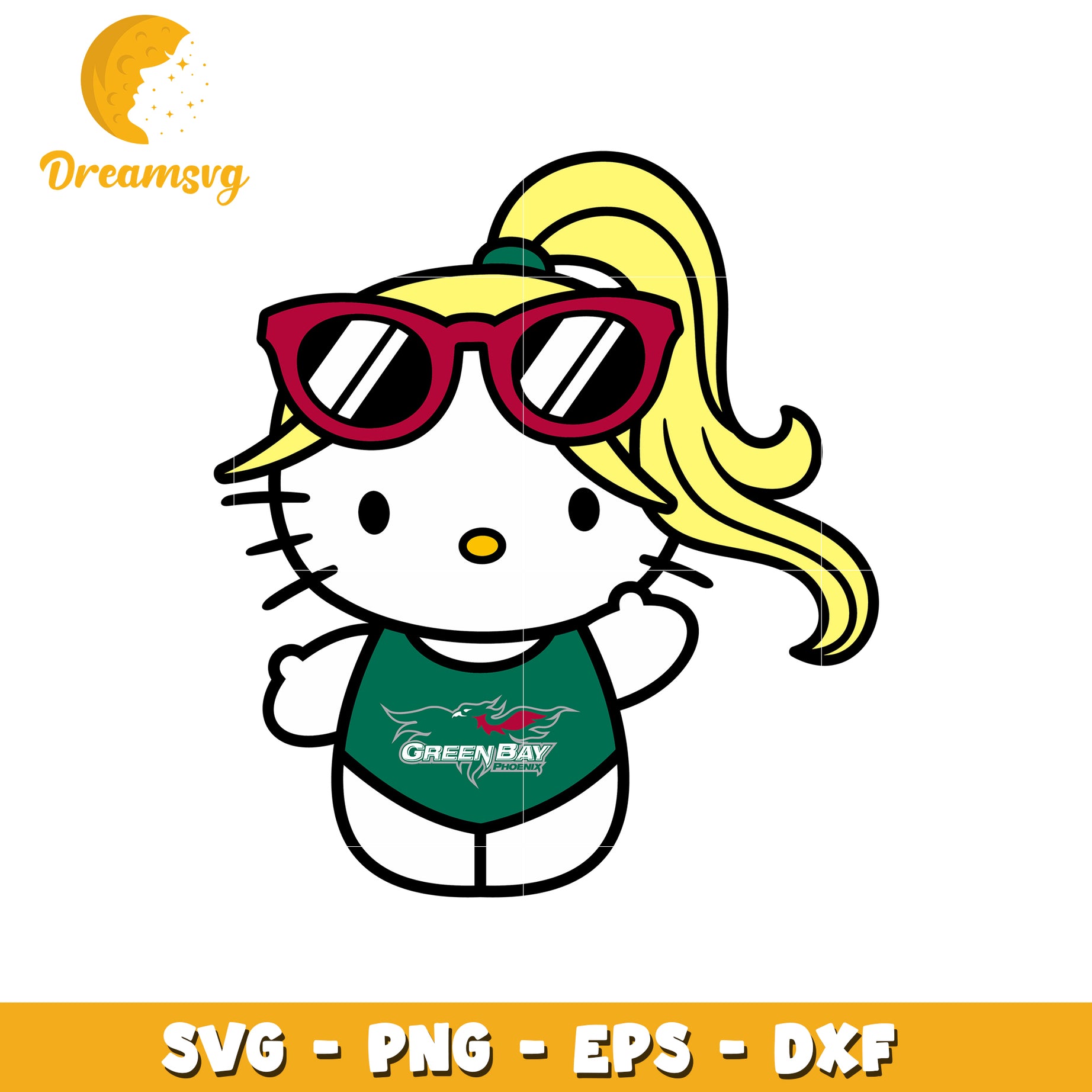 Hello Kitty Green Bay SVG Design for Fans