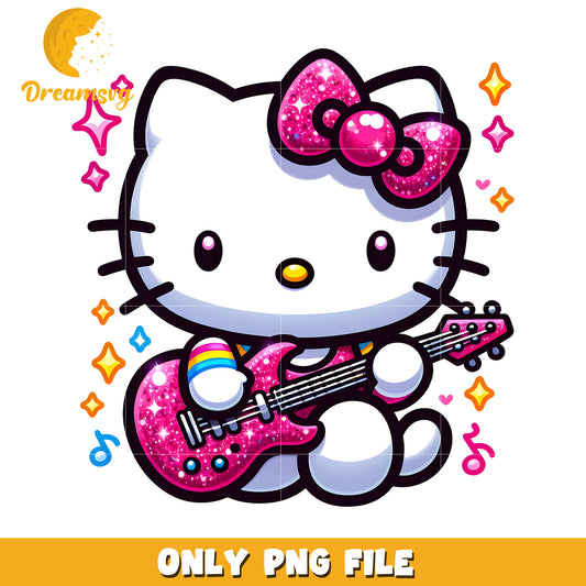 Hello Kitty Guitar PNG  Glitter Rock Star