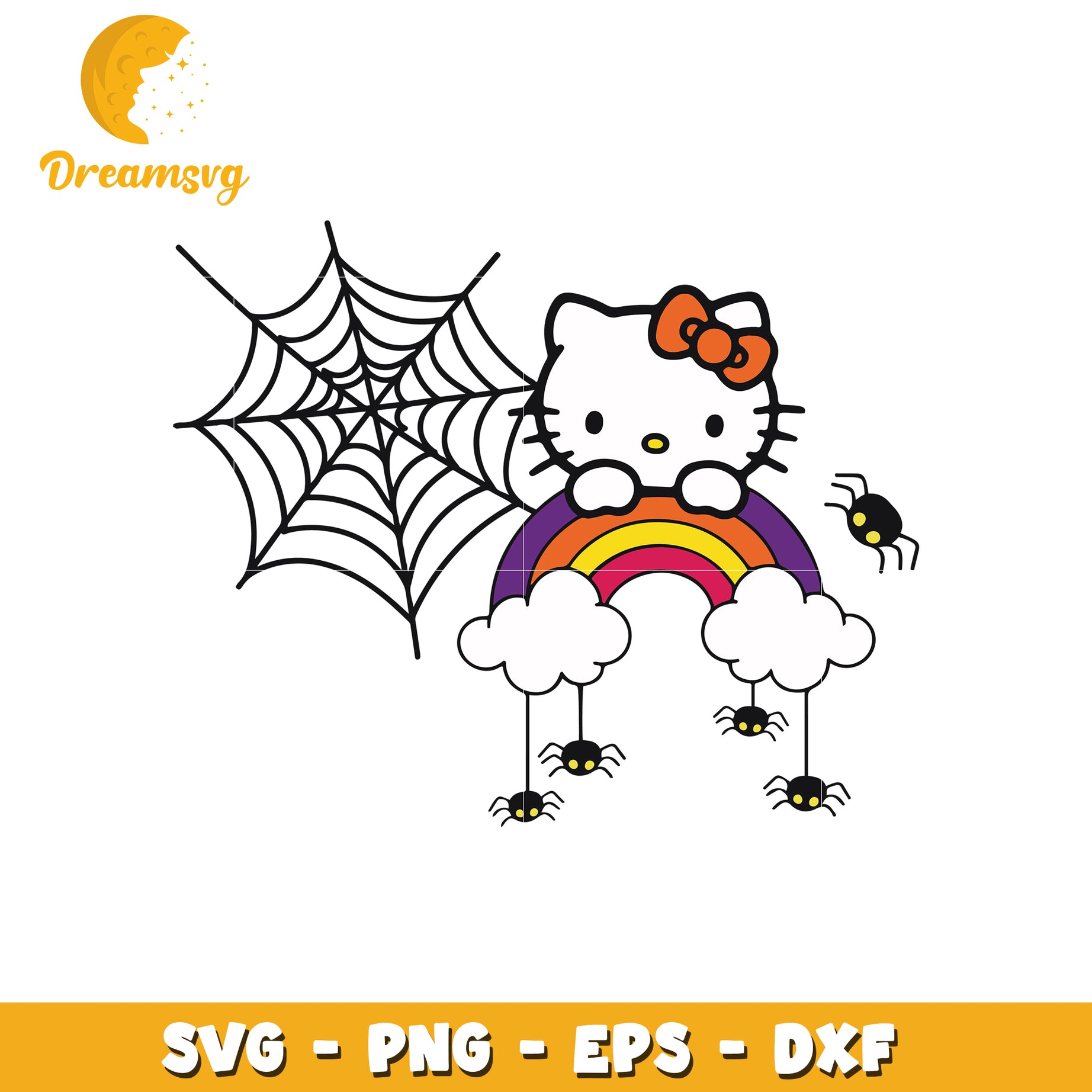 Hello Kitty Halloween Rainbow SVG Cut File