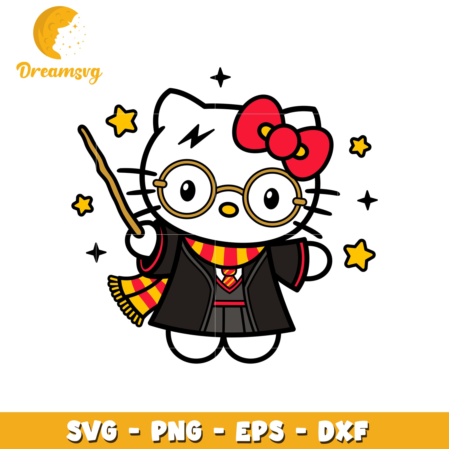 Hello Kitty Harry Potter SVG PNG EPS DXF